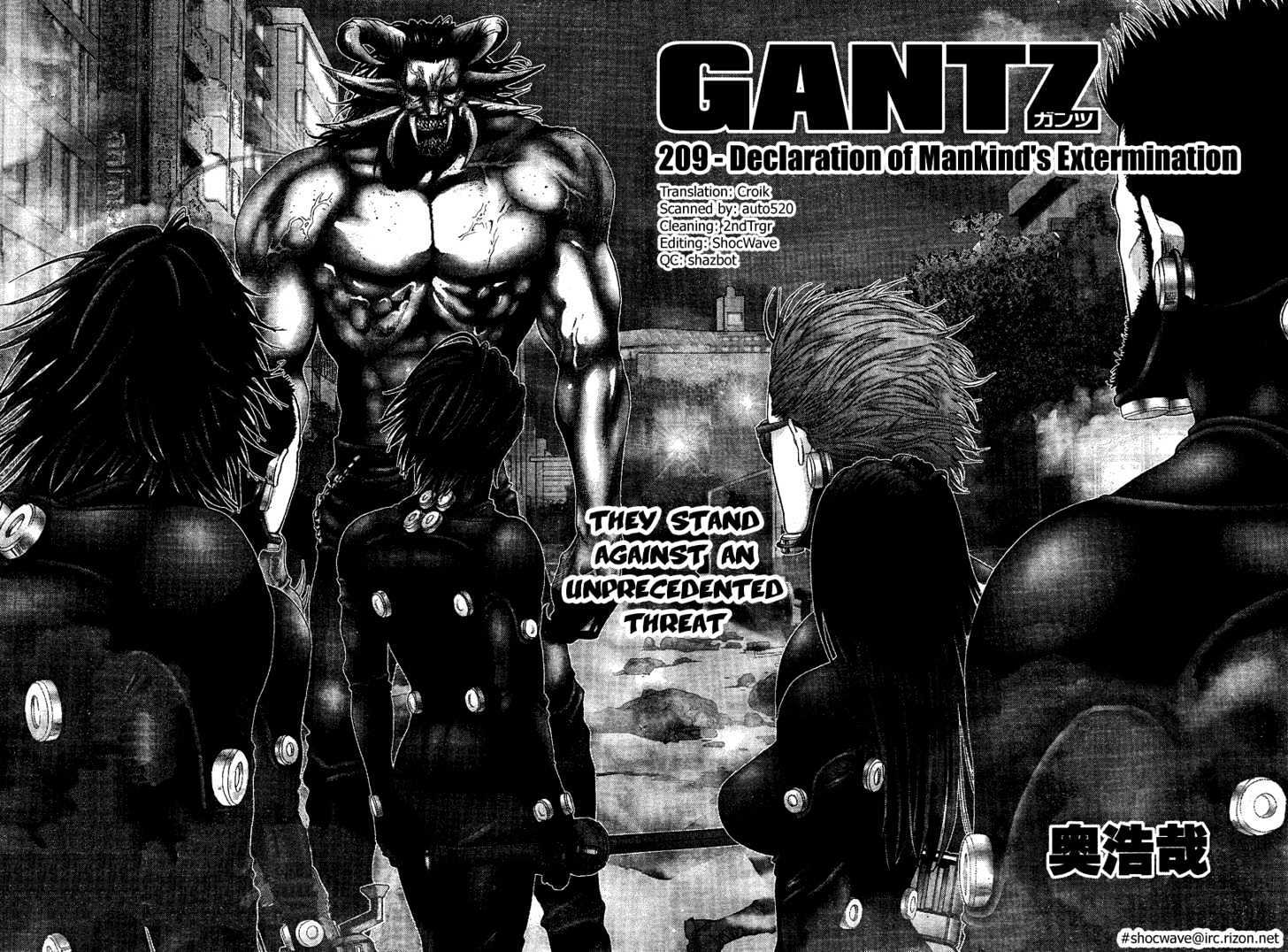 Gantz - Vol.18 Chapter 209 : Declaration Of Mankind's Extermination