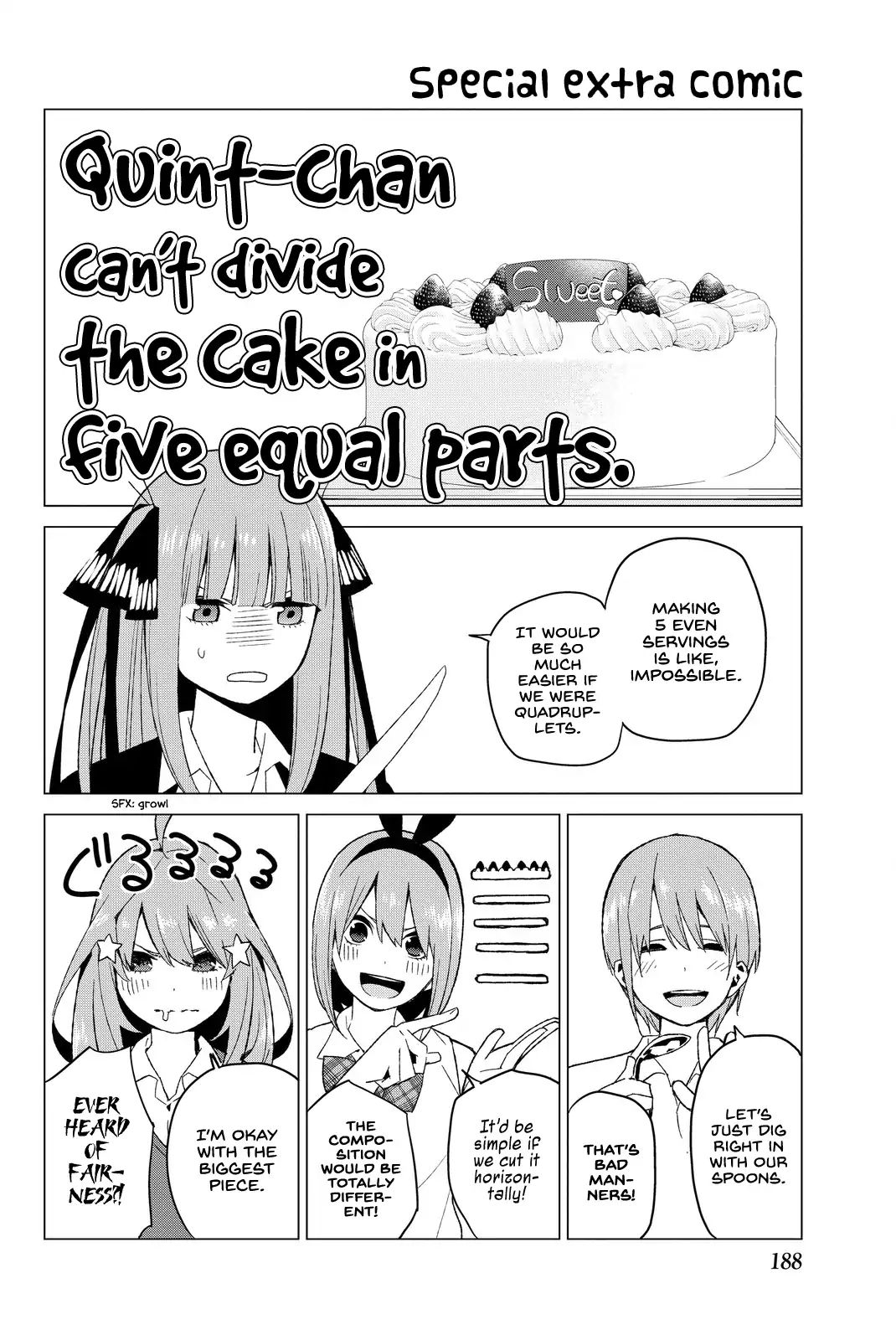 Go-Toubun No Hanayome - Vol.1 Chapter 5.5: Quint-Chan Can T Divide The Cake In Five Equal Parts