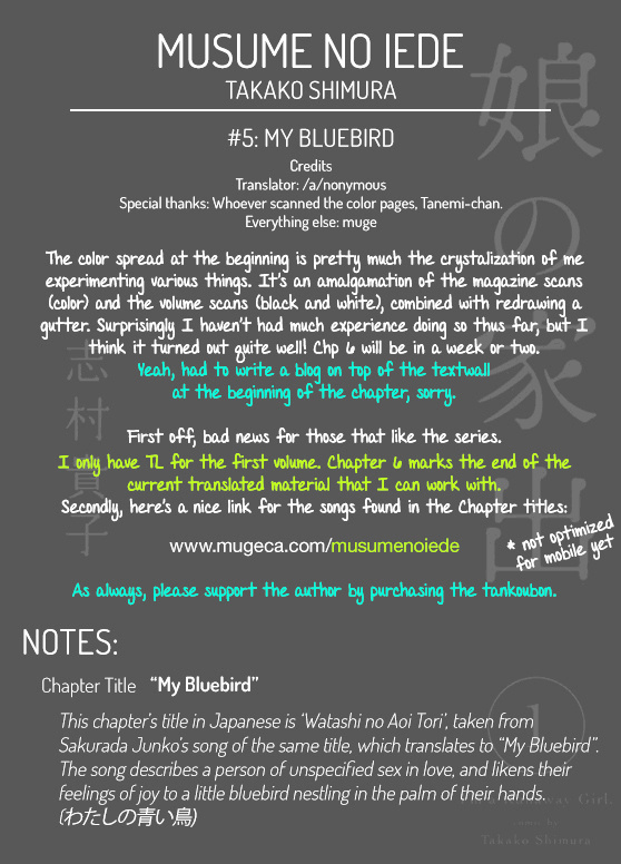 Musume No Iede - Chapter 5 : My Bluebird