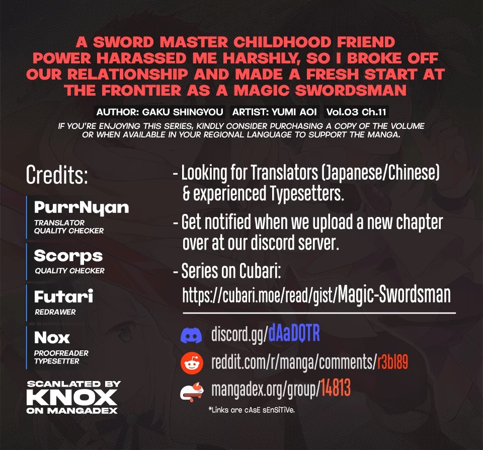 A Sword Master Childhood Friend Power Harassed Me Harshly, So I Broke Off Our Relationship And Make A Fresh Start At The Frontier As A Magic Swordsman. - Chapter 11