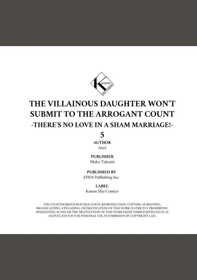 The Villainous Daughter Won’t Submit To The Arrogant Count -There’s No Love In A Sham Marriage! - Chapter 5