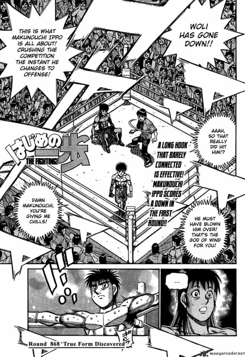 Hajime No Ippo - Chapter 868 : True Form Discovered