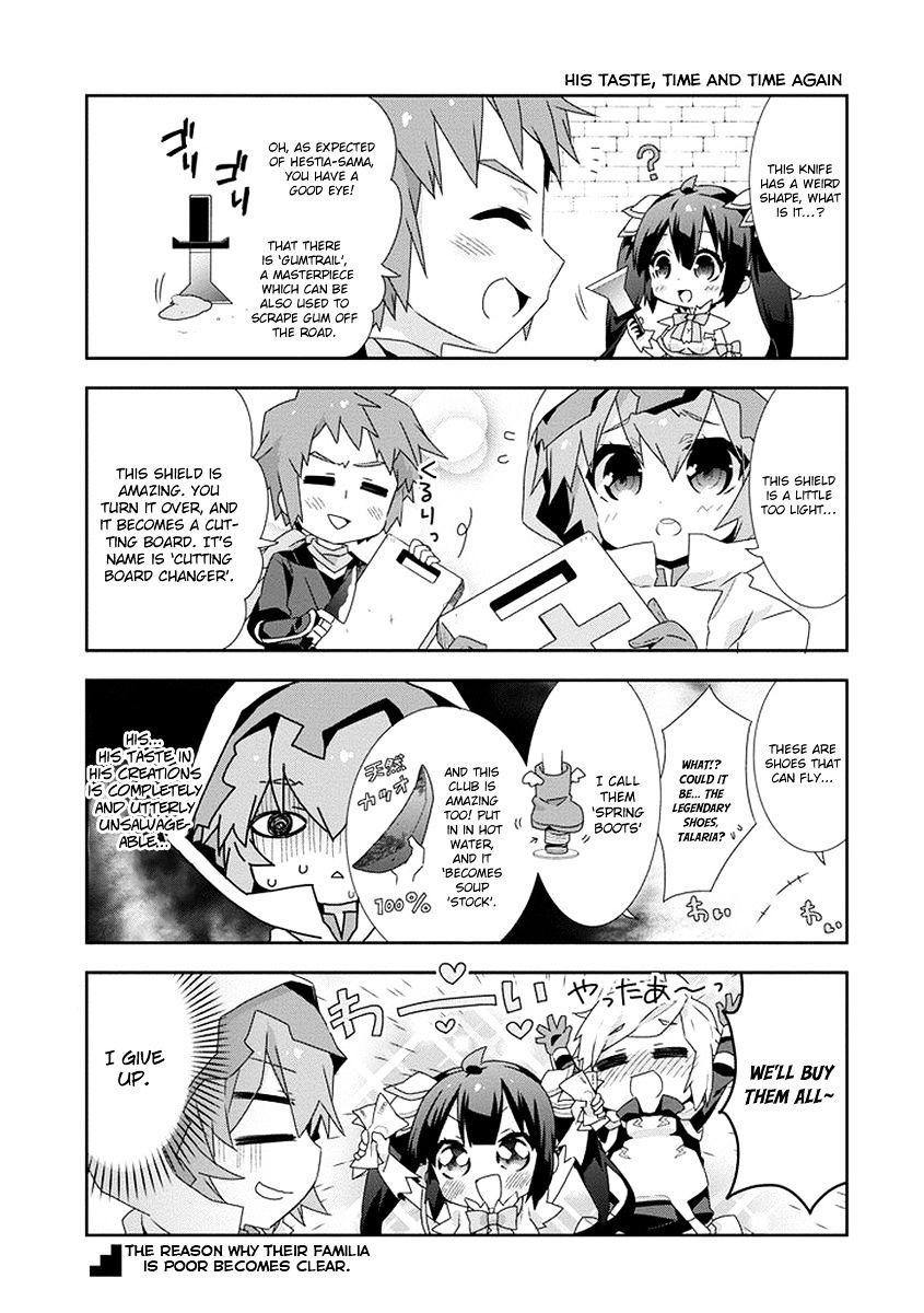 Dungeon Ni Deai O Motomeru No Wa Machigatte Iru Darou Ka 4-Koma - Kami-Sama No Nichijou - Chapter 13