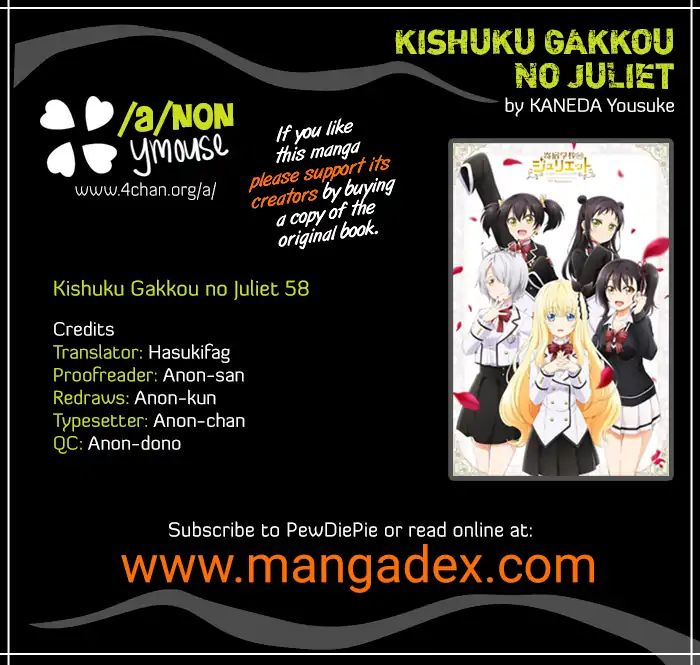 Kishuku Gakkou No Juliet - Vol.10 Chapter 63: Romio, Hasuki, And Servant Errands