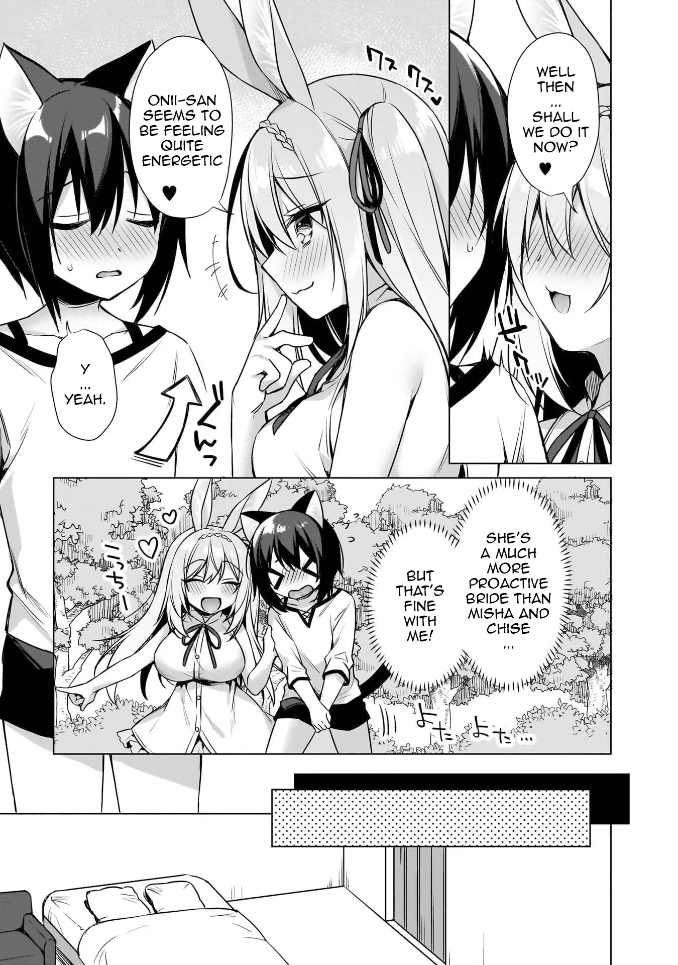 Boku No Risou No Isekai Seikatsu ~Tensei Shitara Kemomimi Musume Darake No Sekai De Harem Ni~ - Vol.2 Chapter 7: The Rabbit's First Time...