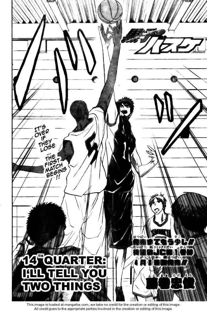 Kuroko No Basket - Vol.02 Chapter 014 : I'll Tell You Two Things