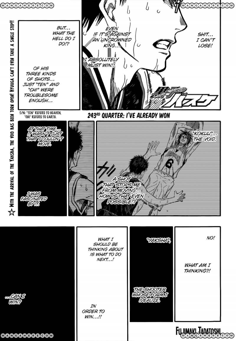 Kuroko No Basket - Vol.23 Chapter 243 : I've Already Won(Akashi Scans Version)