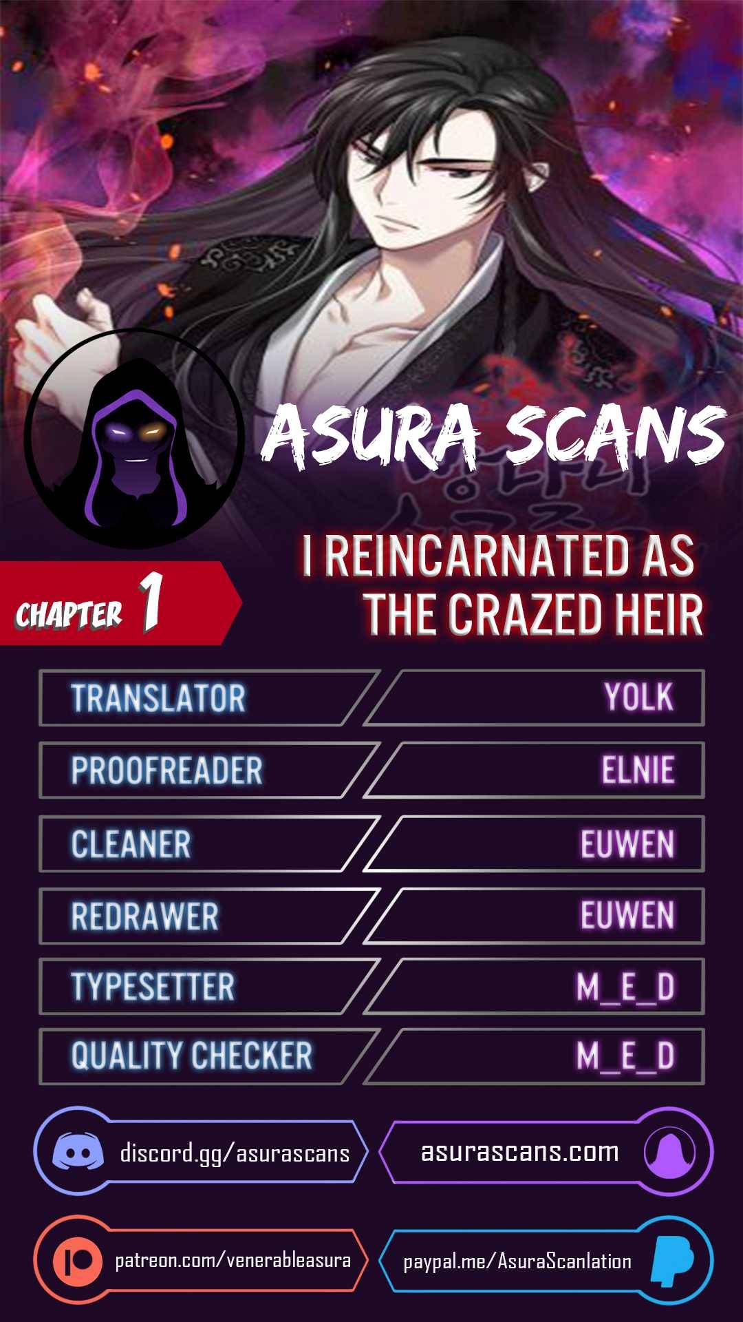 I Reincarnated As The Crazed Heir - Chapter 1