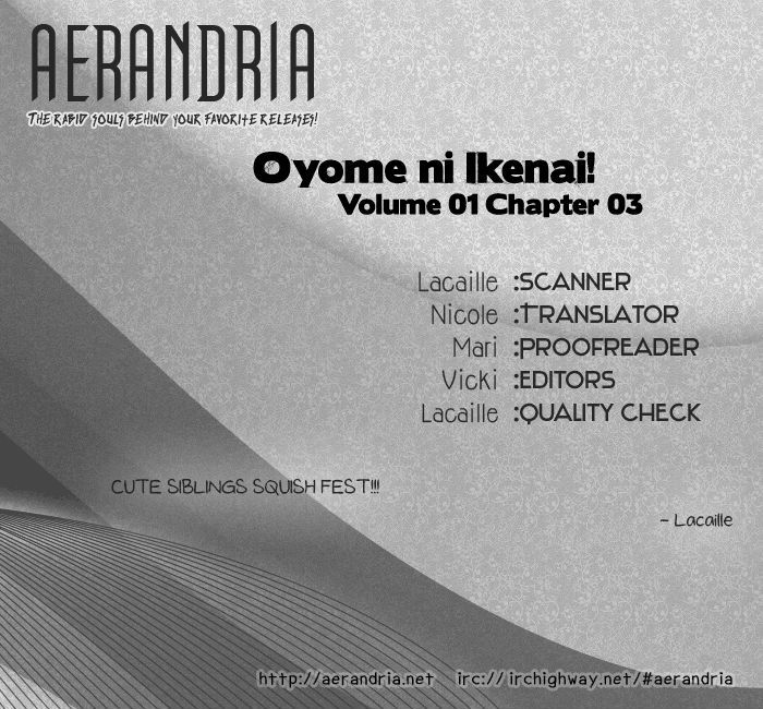 Oyome Ni Ikenai! - Vol.1 Chapter 3