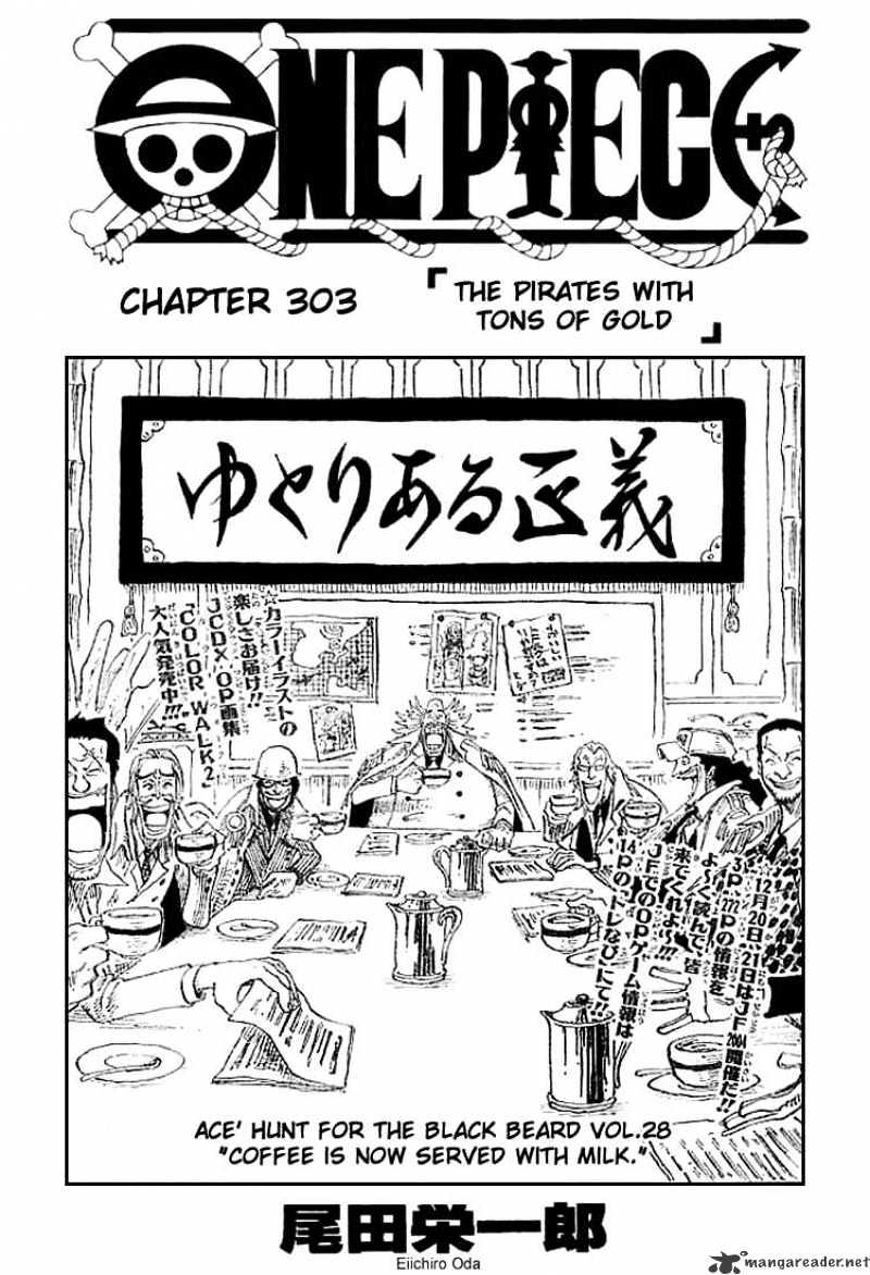 One Piece - Chapter 303 : The Pirates With Tones Of Gold