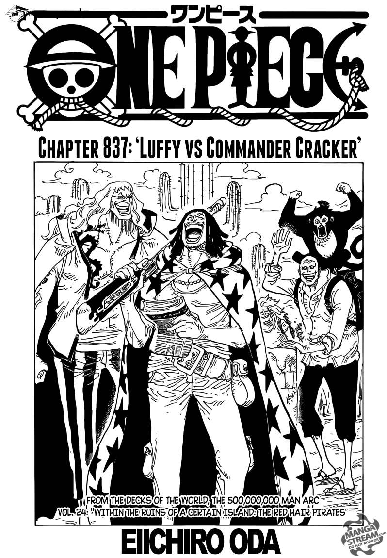 One Piece - Chapter 837 : Luffy Vs Commander Cracker