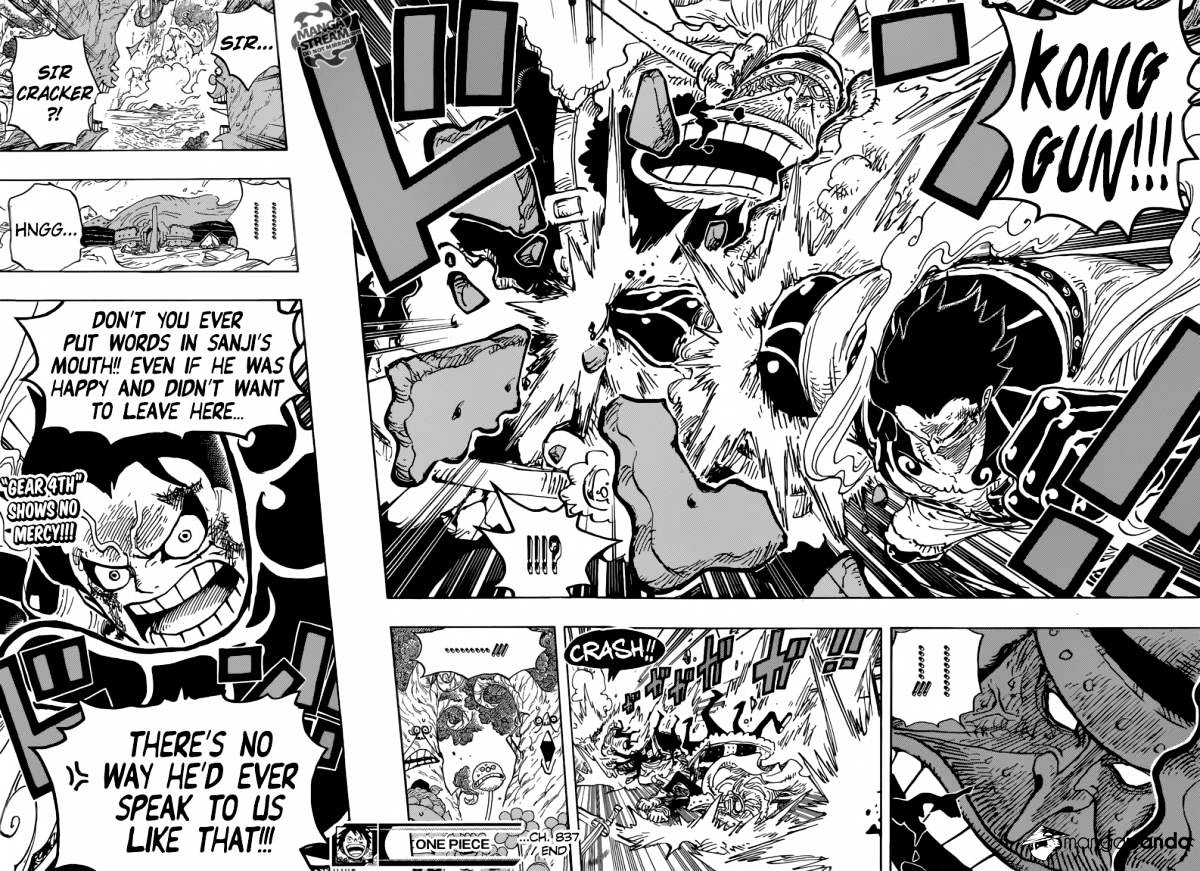 One Piece - Chapter 837 : Luffy Vs Commander Cracker