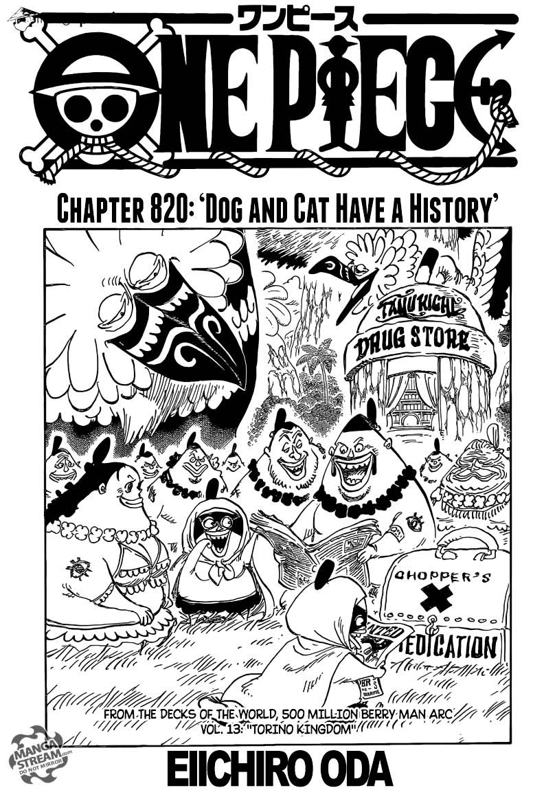 One Piece - Chapter 820 : Dog And Cat Have A History