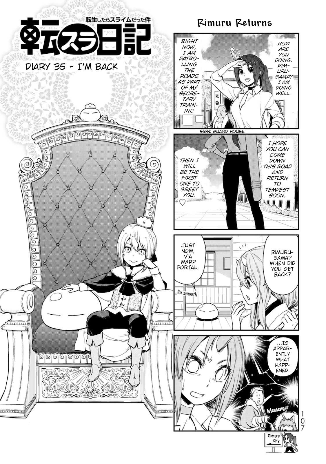 Tensura Nikki Tensei Shitara Slime Datta Ken - Vol.4 Chapter 35: I'm Back