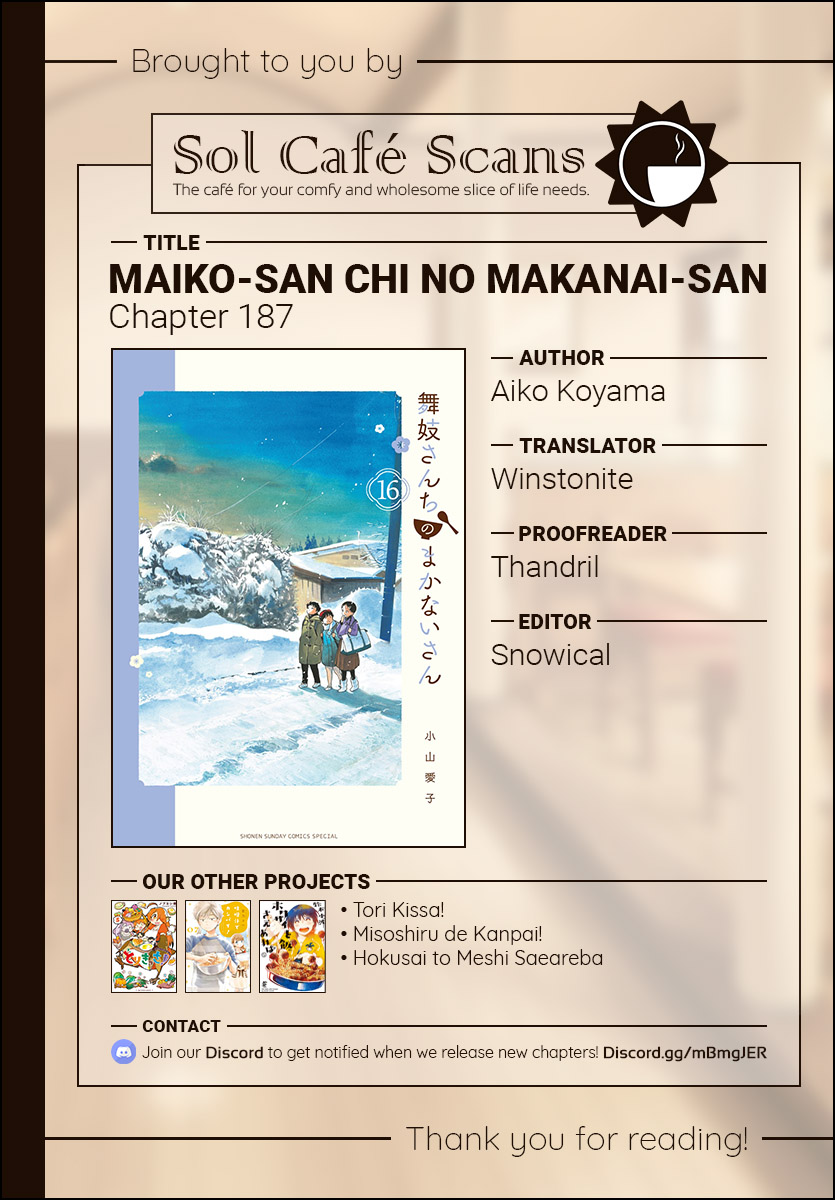 Maiko-San Chi No Makanai-San - Vol.18 Chapter 187: A Place To Lift My Spirit