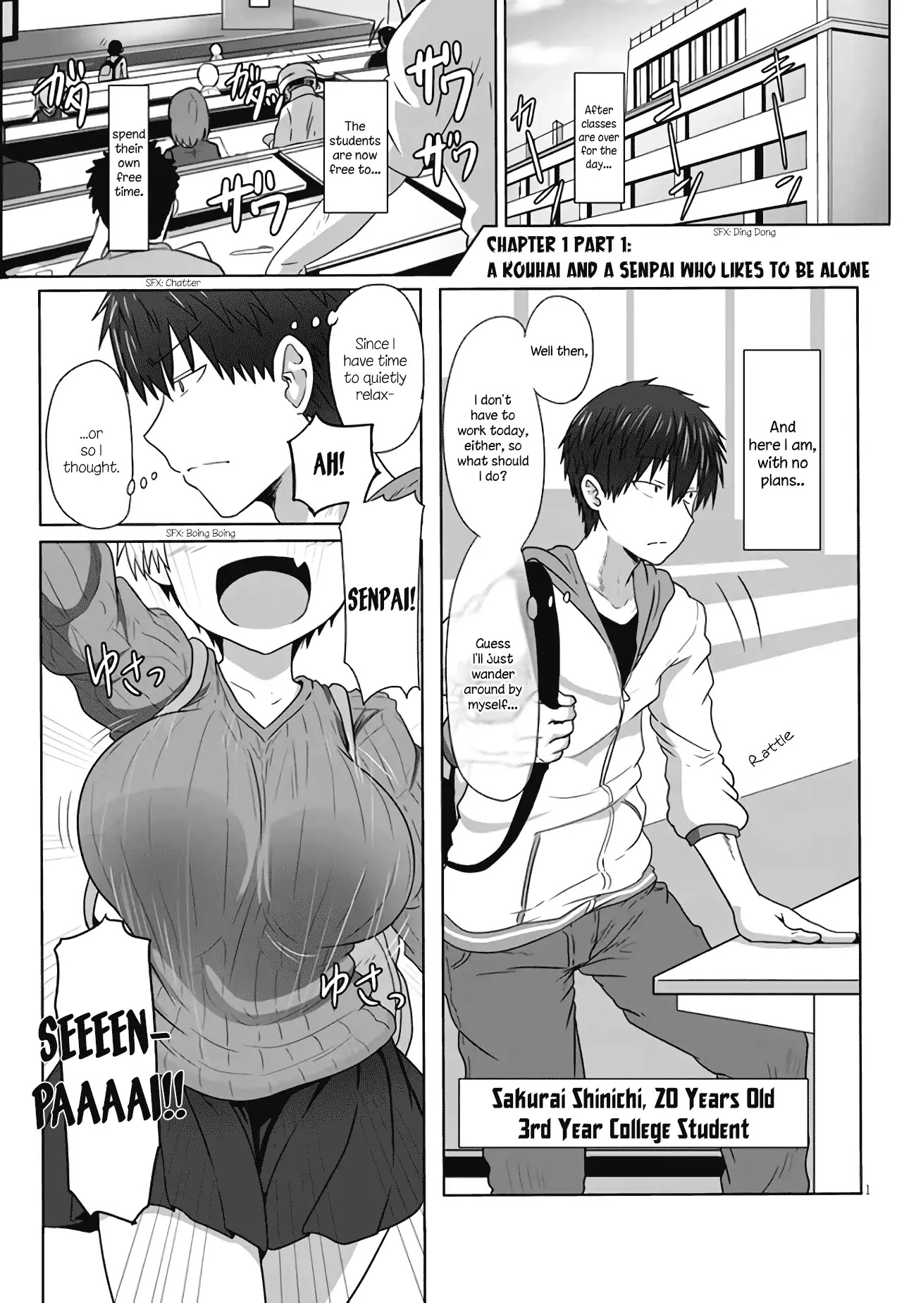 Uzaki-Chan Wa Asobitai! - Chapter 1.1: A Kouhai And A Senpai Who Likes To Be Alone