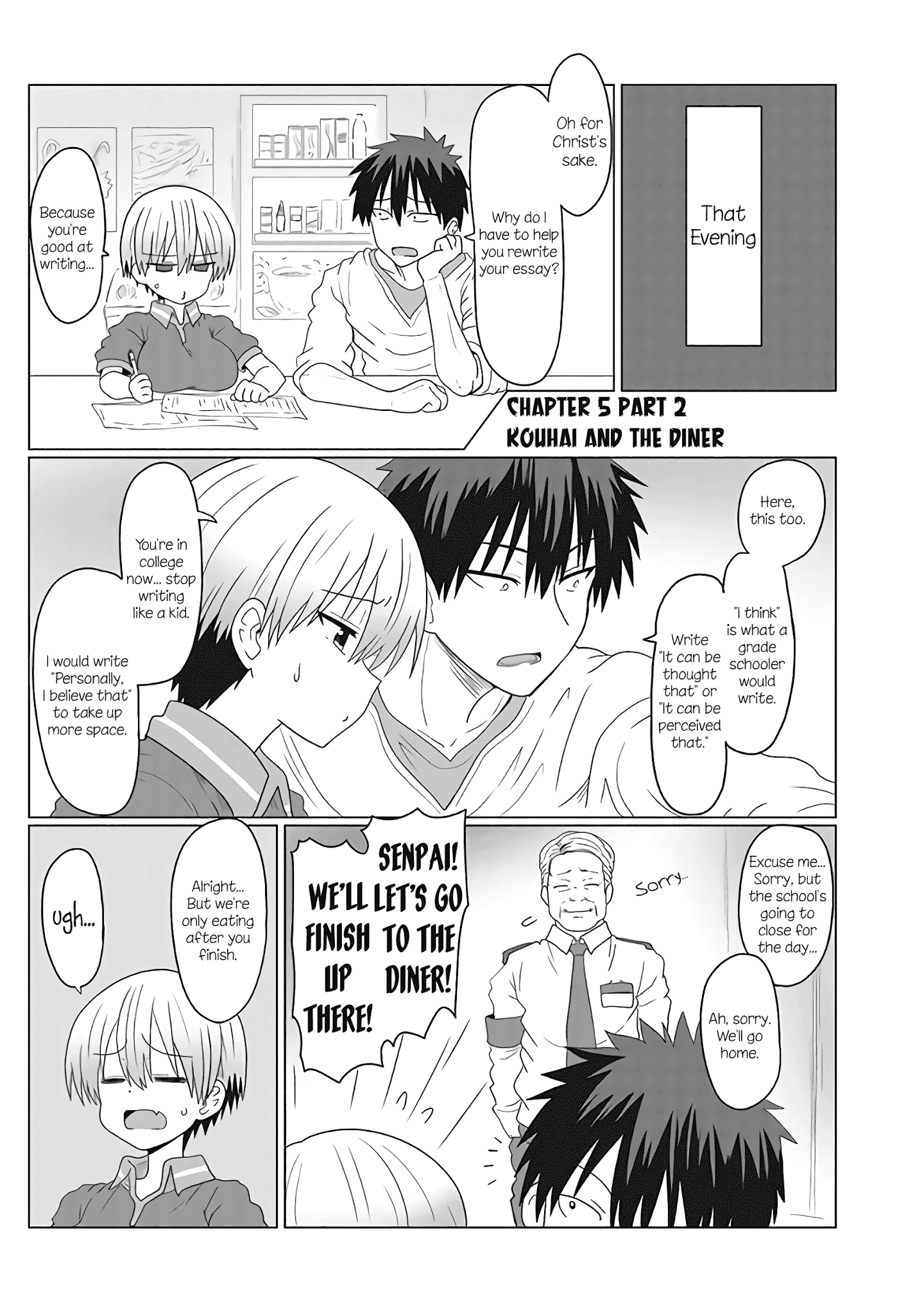 Uzaki-Chan Wa Asobitai! - Chapter 5.2: Kouhai And The Diner