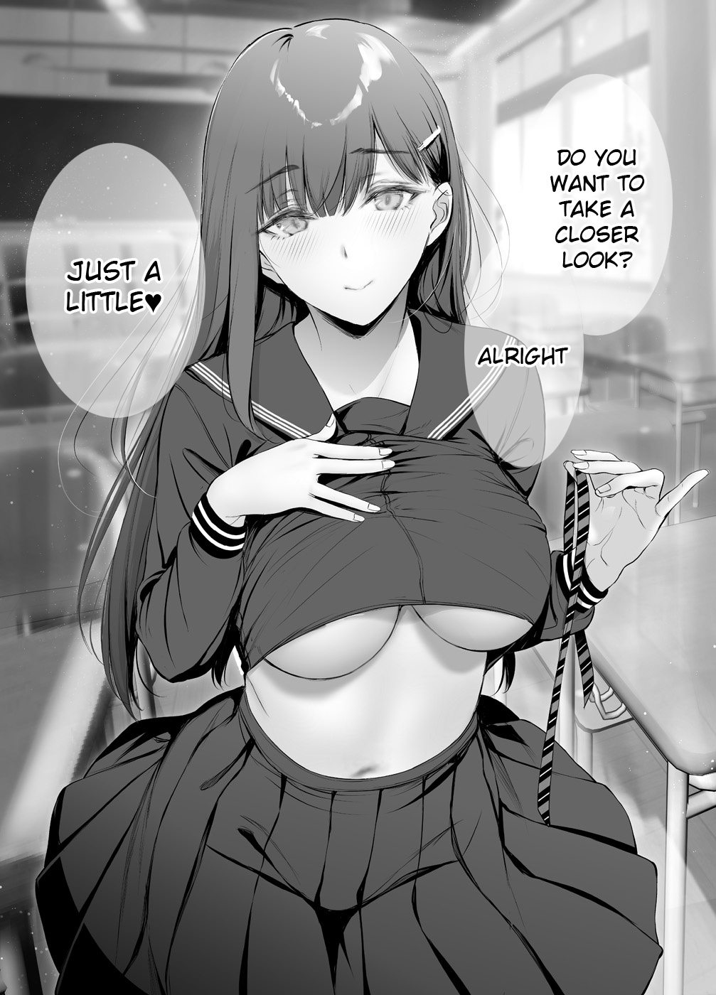 Kininaru Danshi Ni ○○ Suru On'nanoko. - Chapter 57: A Secretly Lewd Classmate Who Calls The Boy She's Interested In To An Empty Classroom To Tell Him That She Hasn't Been Wearing Anything All Day.