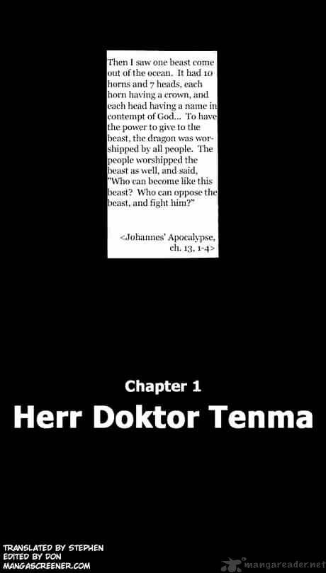 Monster - Chapter 1 : Herr Doktor Tenma