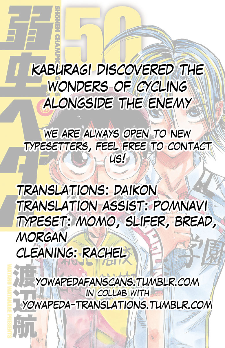 Yowamushi Pedal - Vol.50 Chapter 428: Cooperation