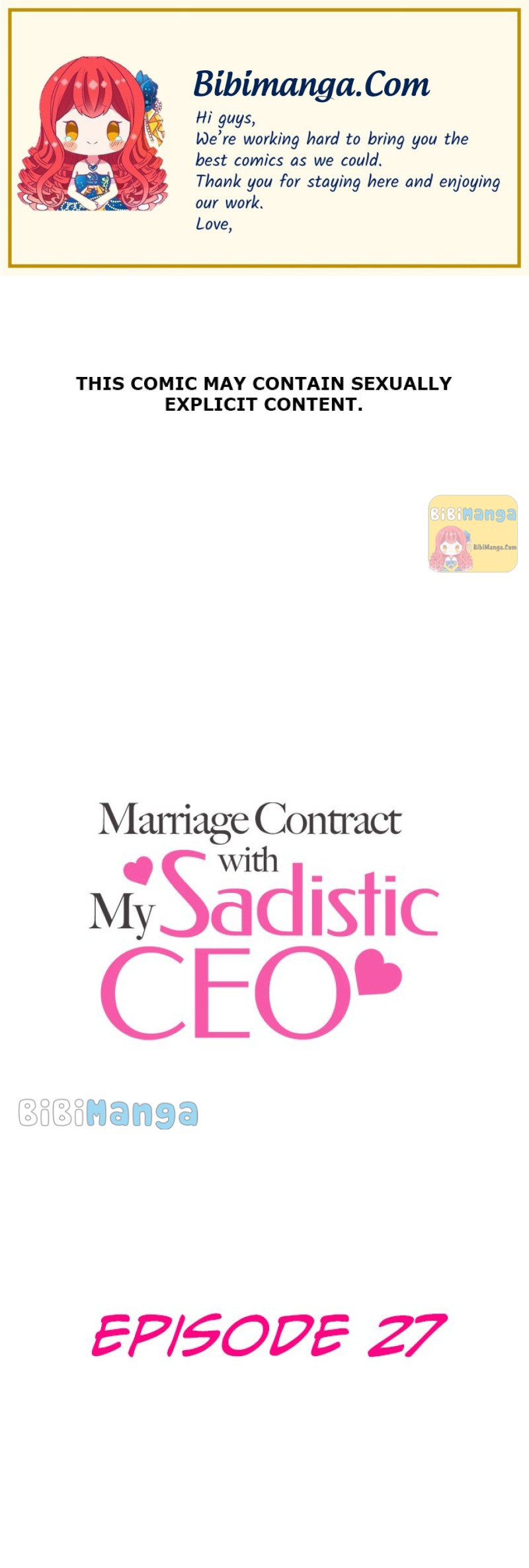 Marriage Contract With My Sadistic Ceo - Chapter 27