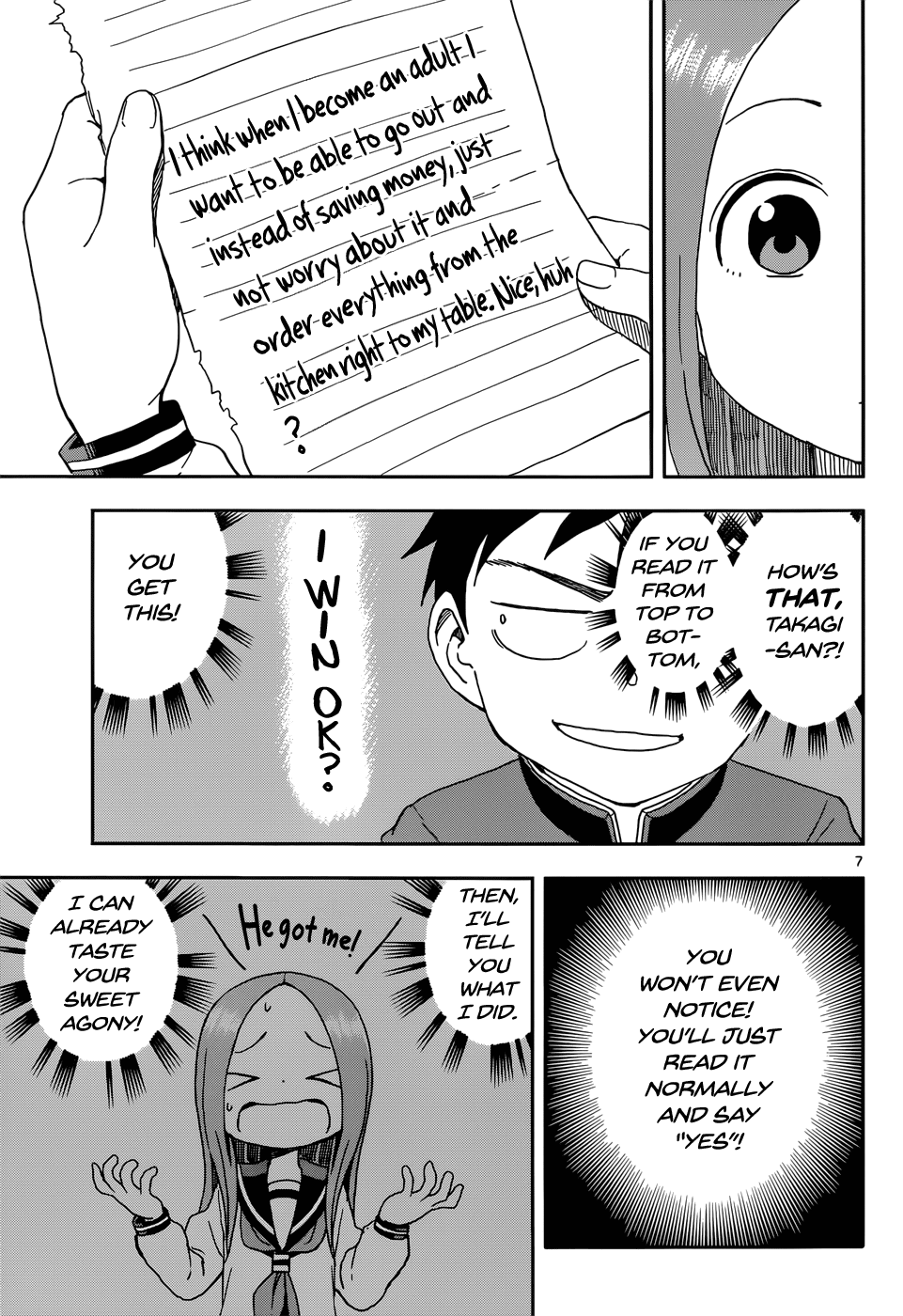 Karakai Jouzu No Takagi-San - Chapter 84: Vertical Text