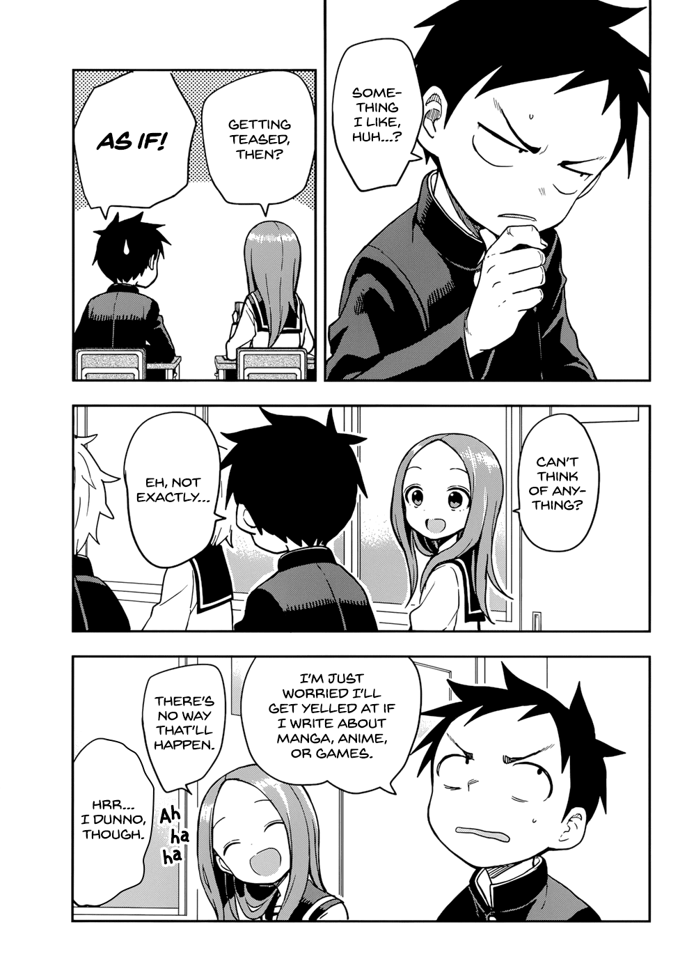 Karakai Jouzu No Takagi-San - Chapter 149: Guys' Backs