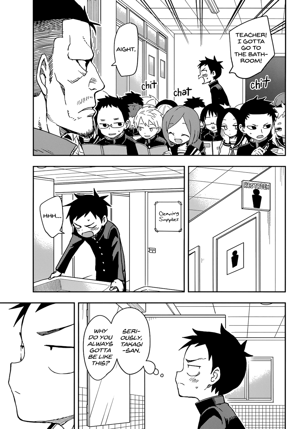 Karakai Jouzu No Takagi-San - Chapter 149: Guys' Backs