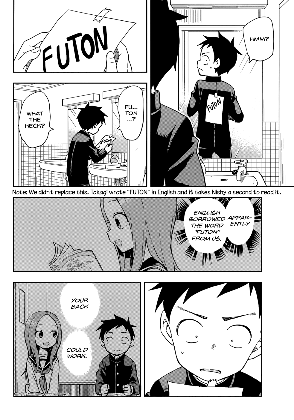 Karakai Jouzu No Takagi-San - Chapter 149: Guys' Backs