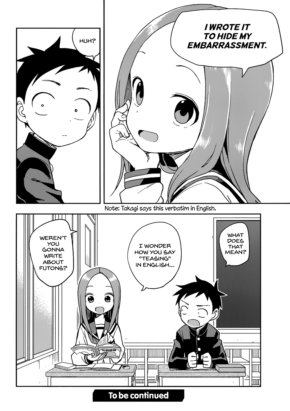 Karakai Jouzu No Takagi-San - Chapter 149: Guys' Backs