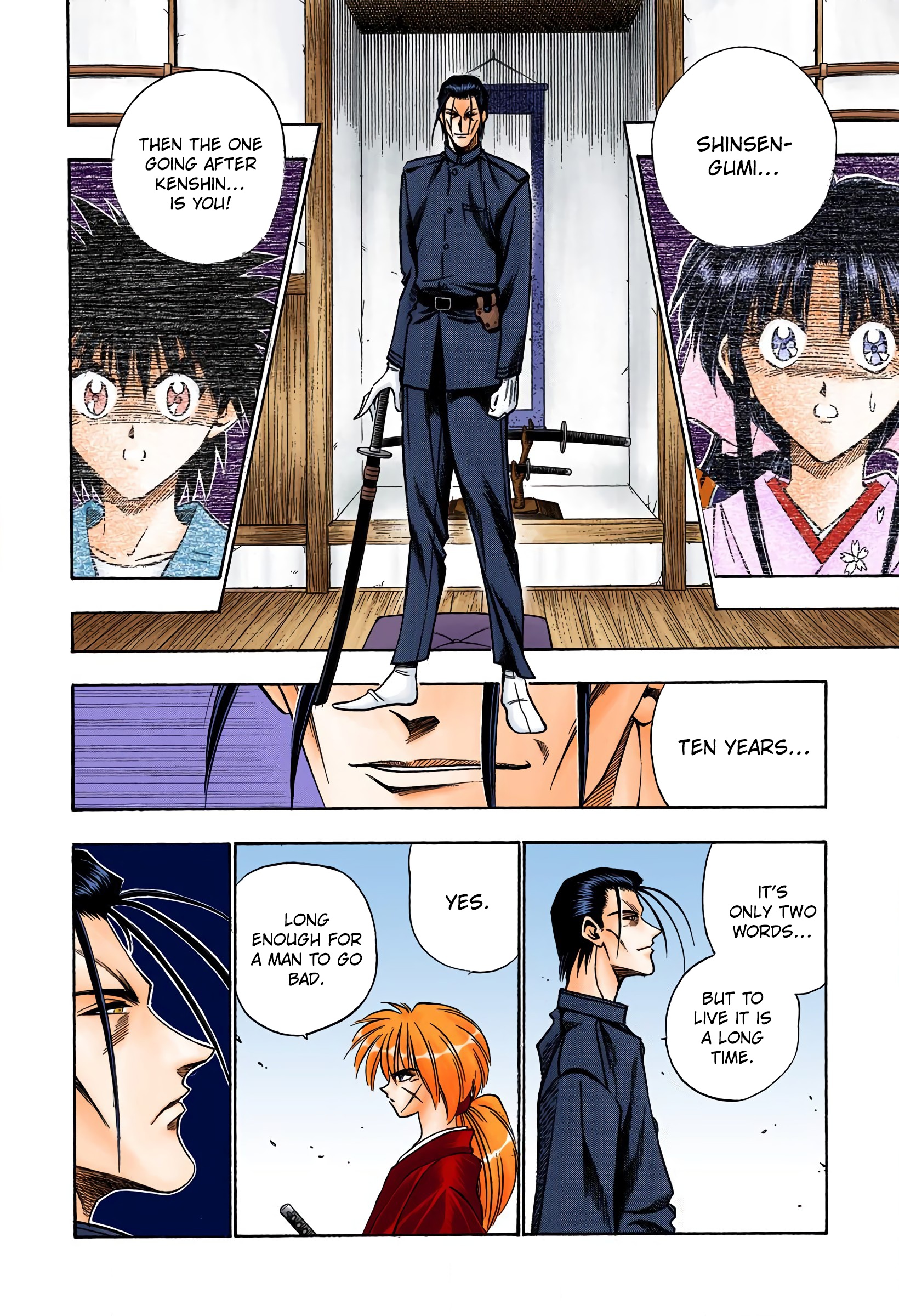 Rurouni Kenshin: Meiji Kenkaku Romantan - Digital Colored Comics - Vol.7 Chapter 52: The Wolf Bares Its Fangs