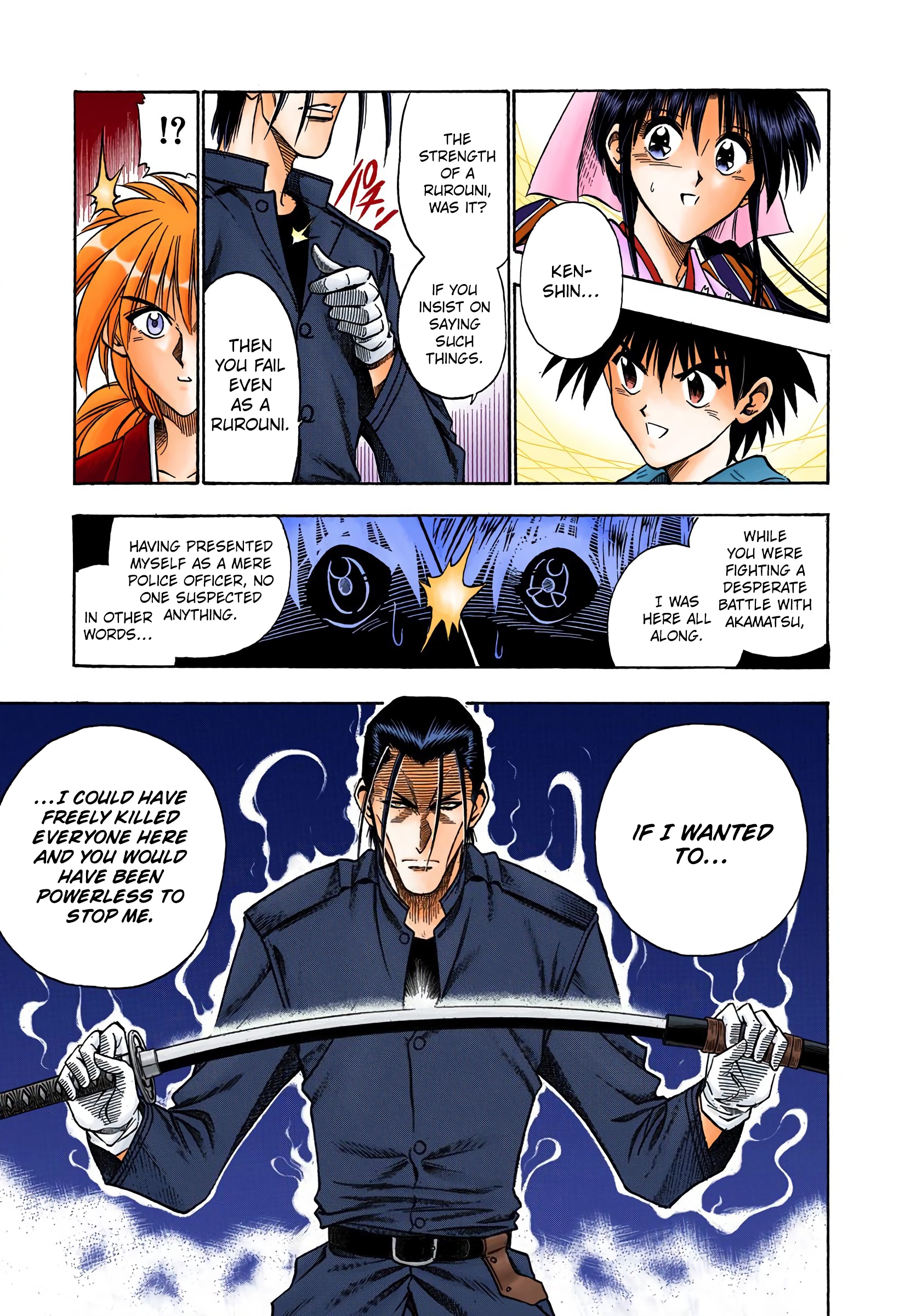 Rurouni Kenshin: Meiji Kenkaku Romantan - Digital Colored Comics - Vol.7 Chapter 52: The Wolf Bares Its Fangs