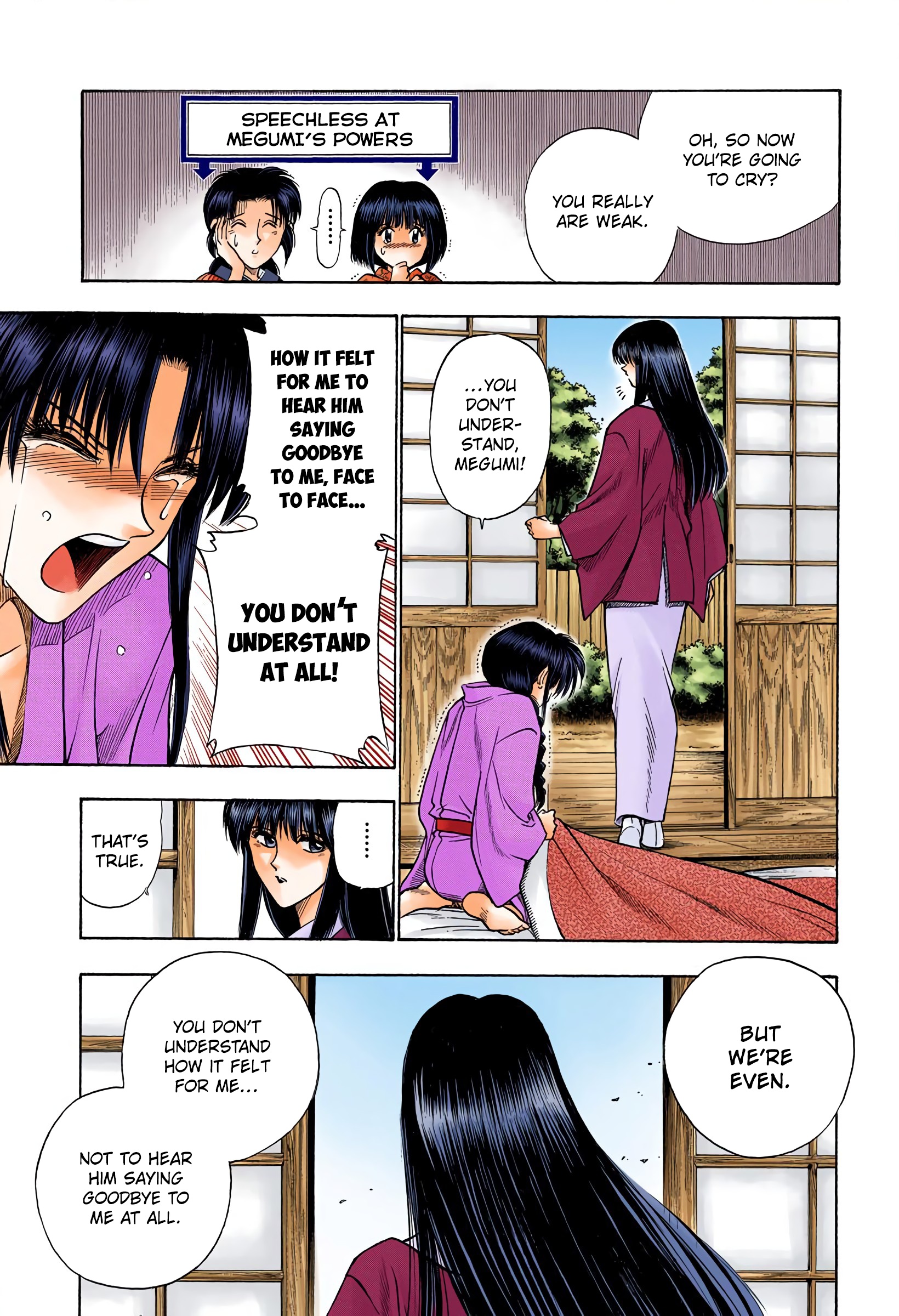 Rurouni Kenshin: Meiji Kenkaku Romantan - Digital Colored Comics - Vol.8 Chapter 60: Megumi's Fellings, Kaoru's Feelings