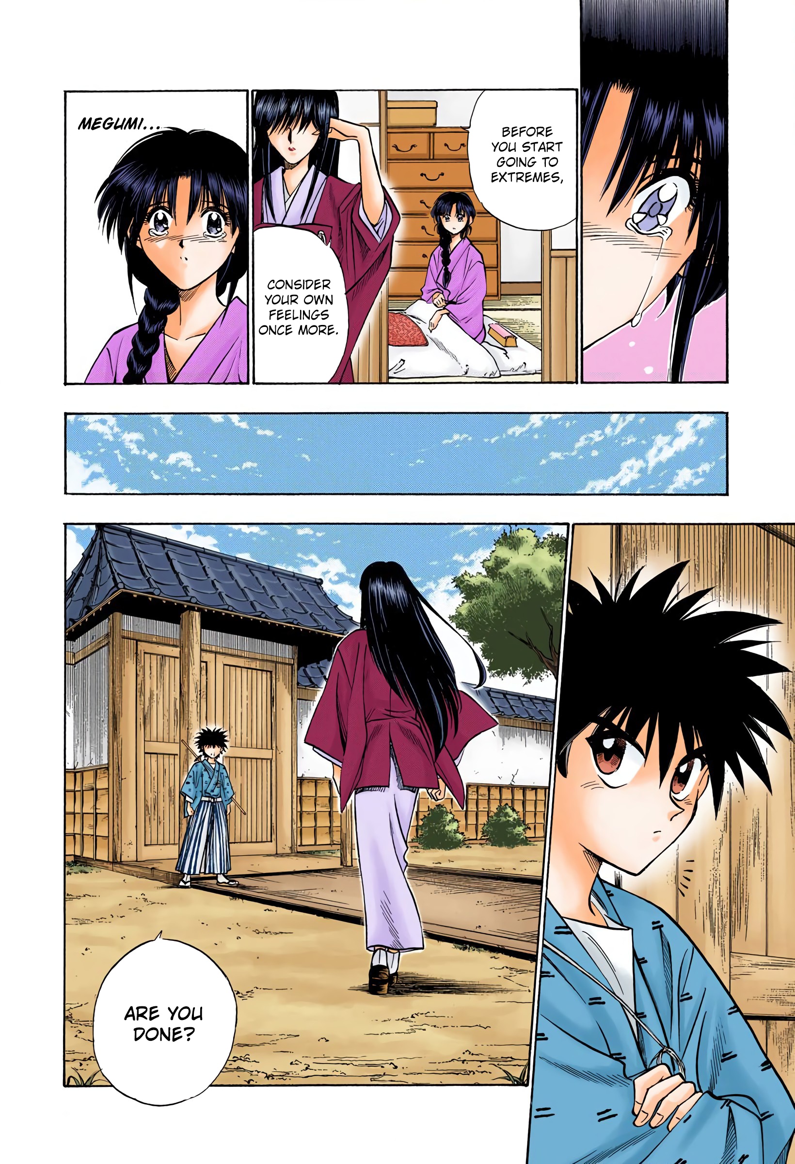 Rurouni Kenshin: Meiji Kenkaku Romantan - Digital Colored Comics - Vol.8 Chapter 60: Megumi's Fellings, Kaoru's Feelings