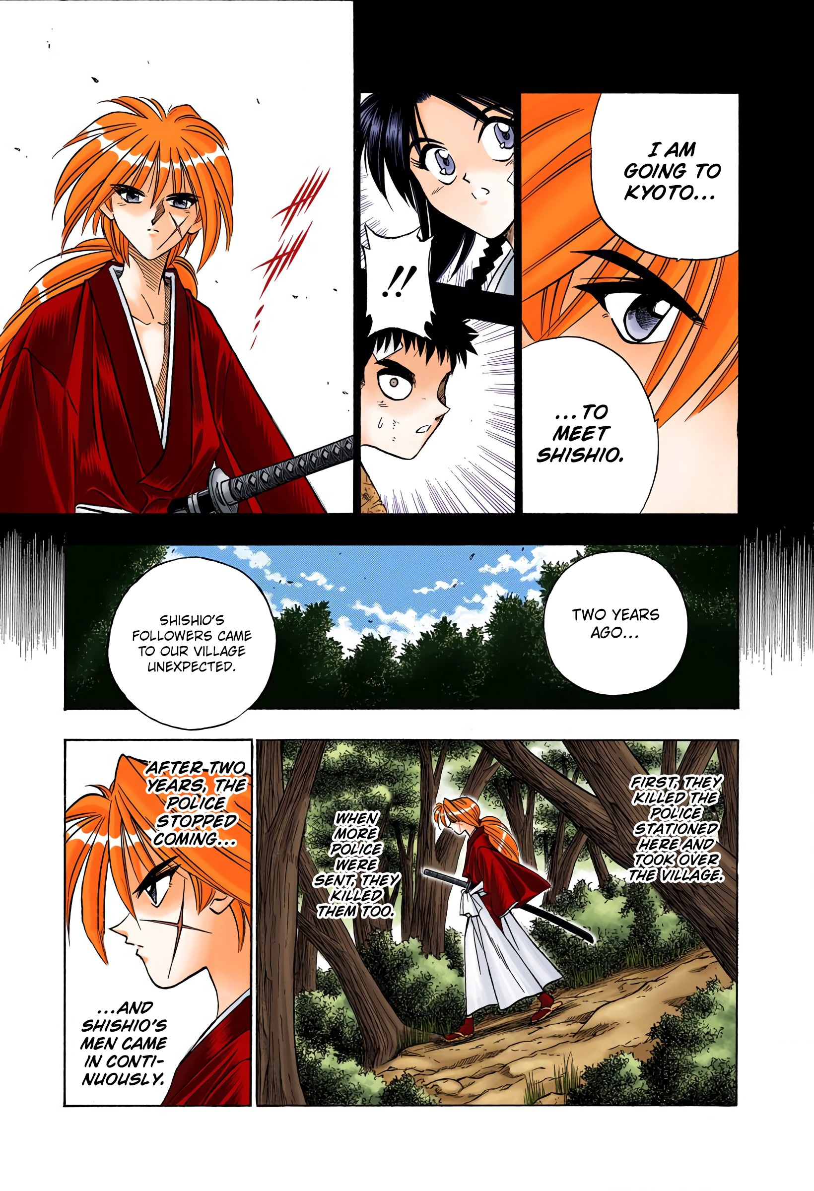 Rurouni Kenshin: Meiji Kenkaku Romantan - Digital Colored Comics - Vol.8 Chapter 66: An Abandoned Village