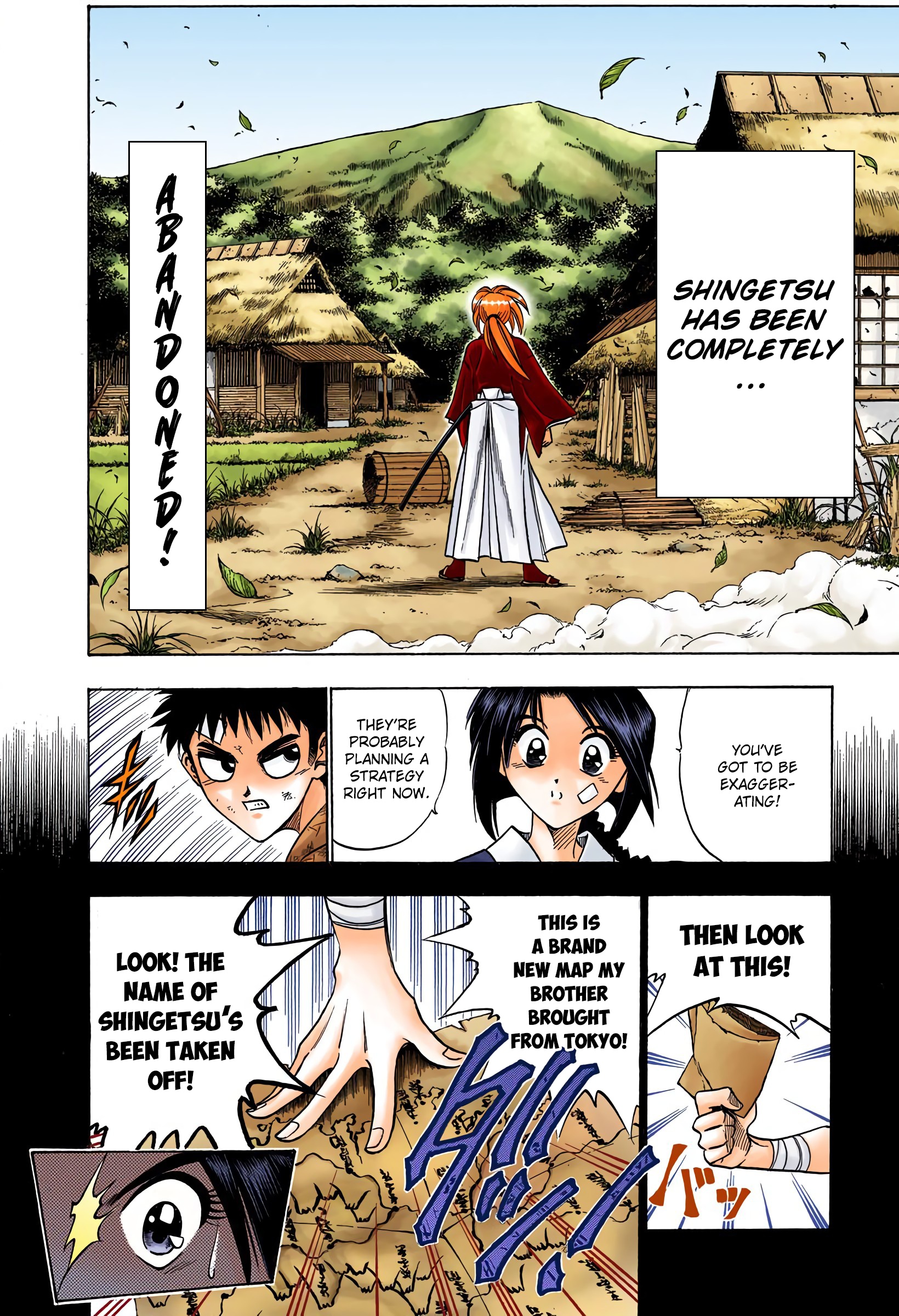 Rurouni Kenshin: Meiji Kenkaku Romantan - Digital Colored Comics - Vol.8 Chapter 66: An Abandoned Village