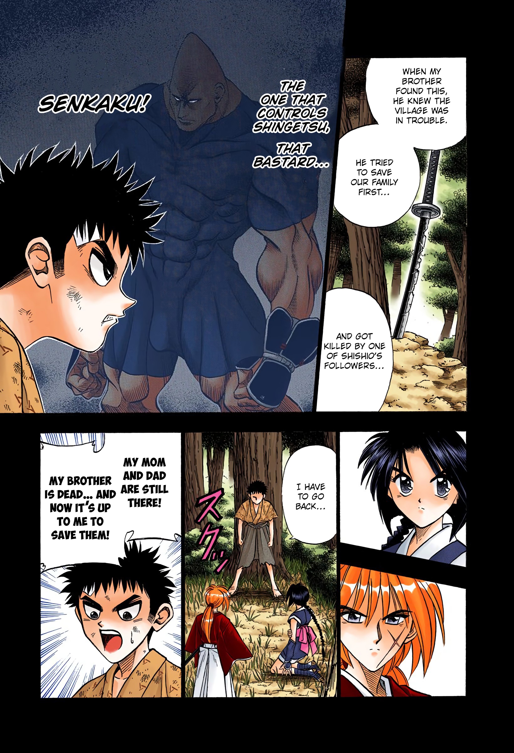 Rurouni Kenshin: Meiji Kenkaku Romantan - Digital Colored Comics - Vol.8 Chapter 66: An Abandoned Village