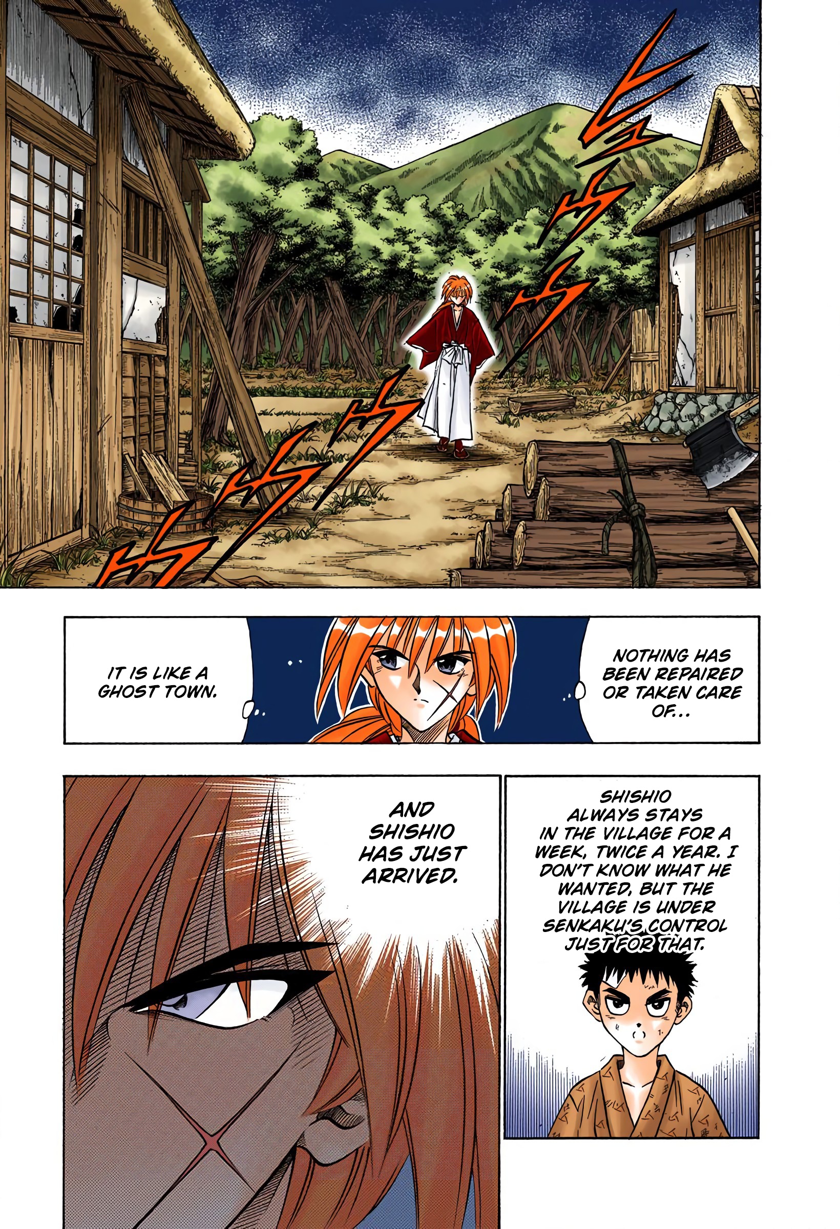 Rurouni Kenshin: Meiji Kenkaku Romantan - Digital Colored Comics - Vol.8 Chapter 66: An Abandoned Village