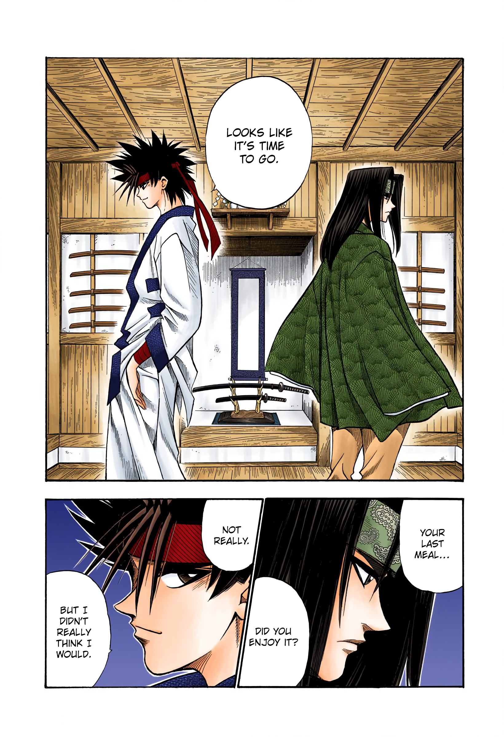 Rurouni Kenshin: Meiji Kenkaku Romantan - Digital Colored Comics - Vol.6 Chapter 46: Extra Story Sanosuke And Nishiki-E (The Middle)