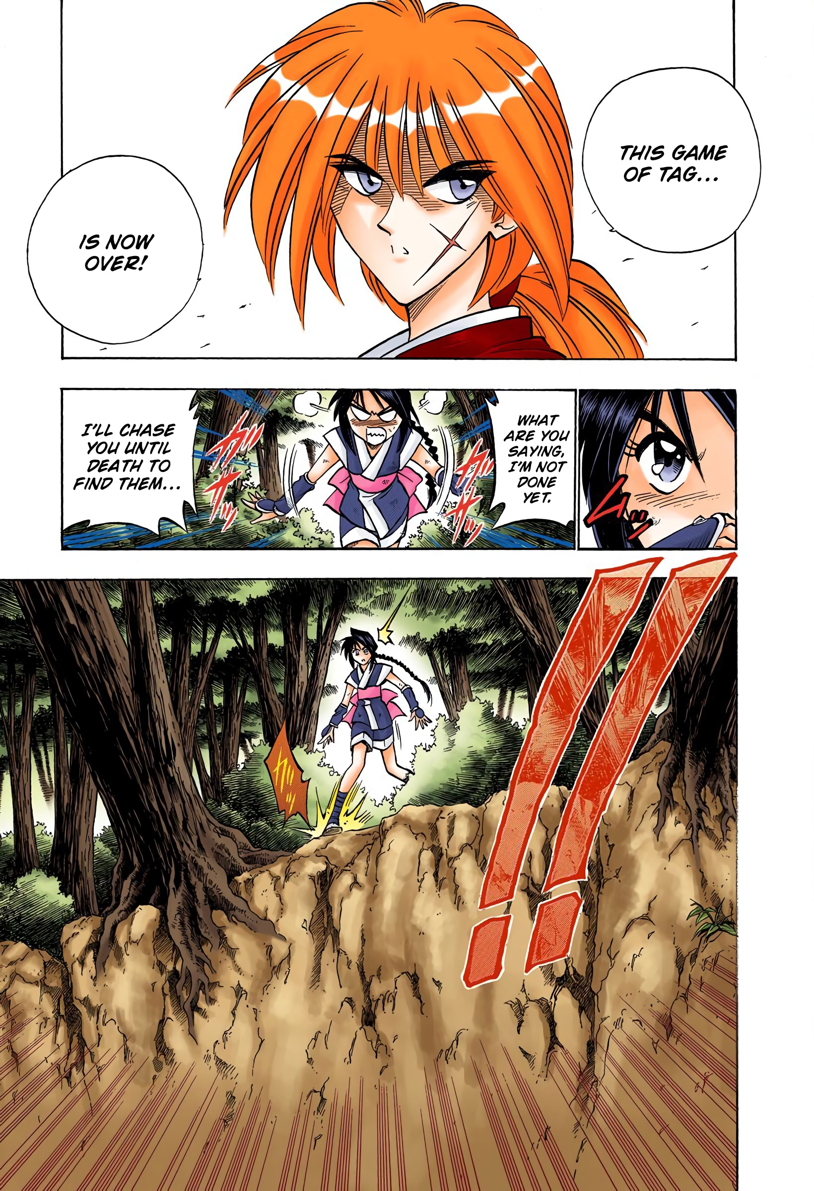 Rurouni Kenshin: Meiji Kenkaku Romantan - Digital Colored Comics - Vol.8 Chapter 64: Playing Tag