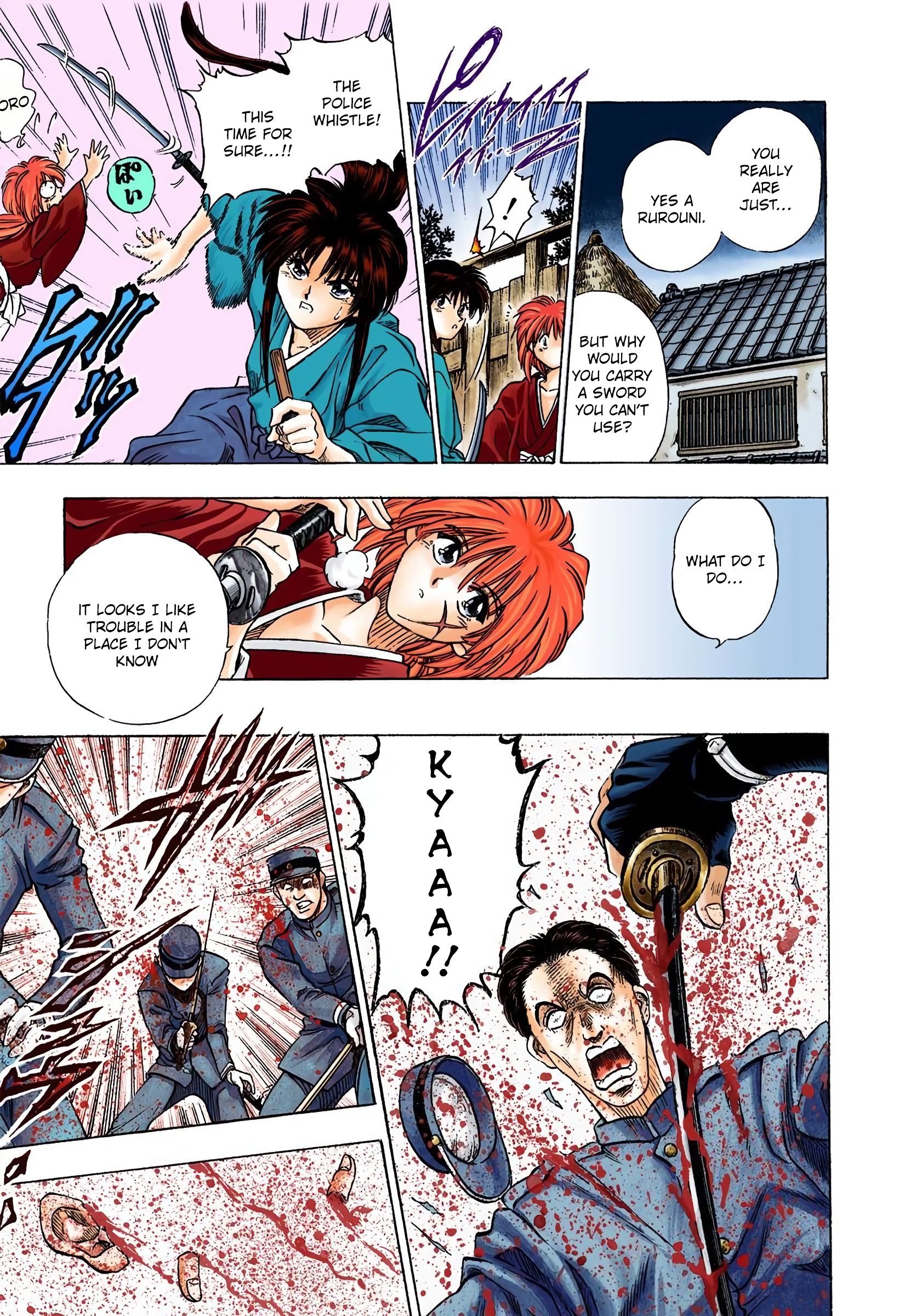 Rurouni Kenshin: Meiji Kenkaku Romantan - Digital Colored Comics - Vol.1 Chapter 1: Kenshin-Himura Battousai