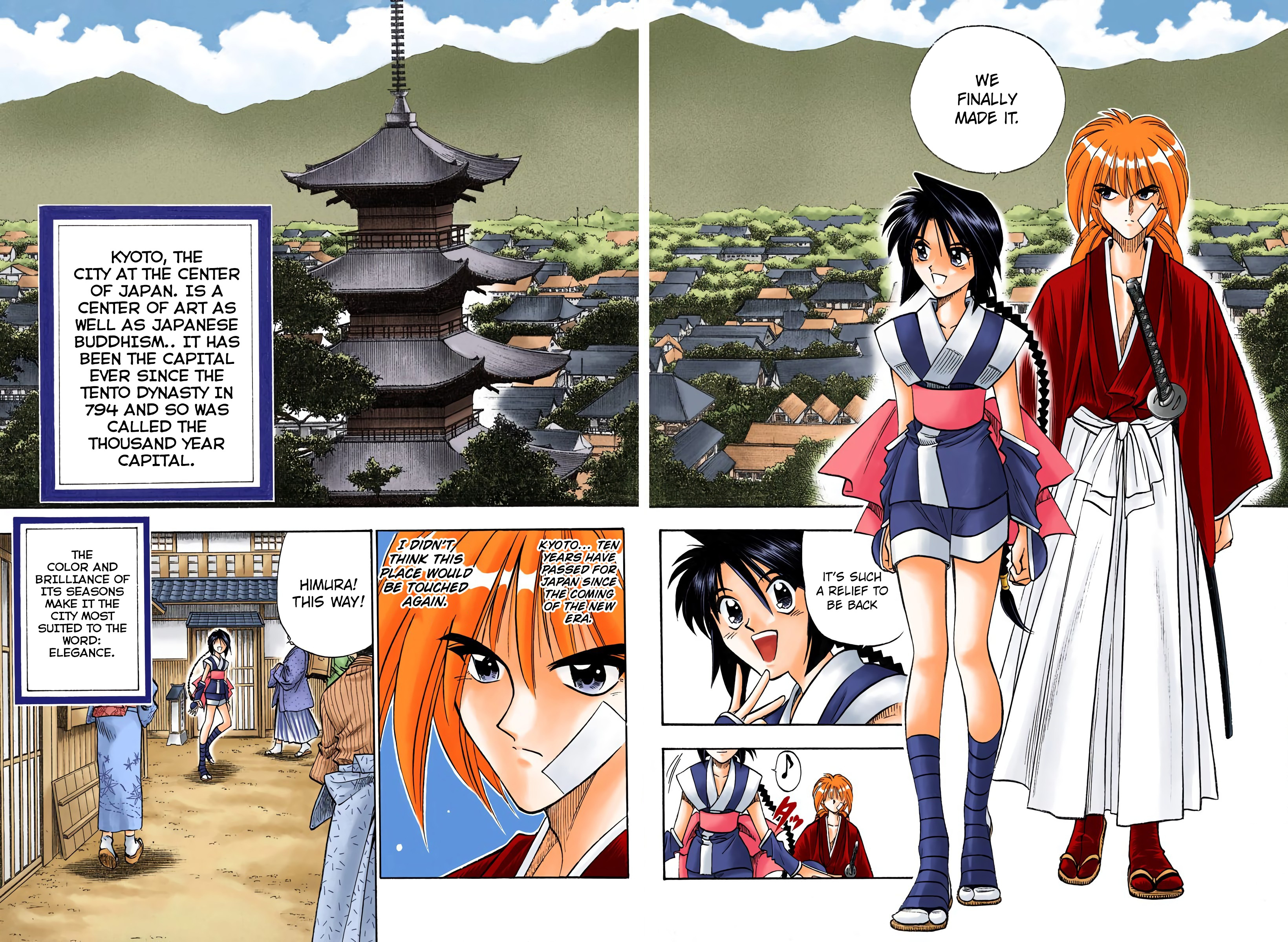 Rurouni Kenshin: Meiji Kenkaku Romantan - Digital Colored Comics - Vol.9 Chapter 74: Arrival In Kyoto