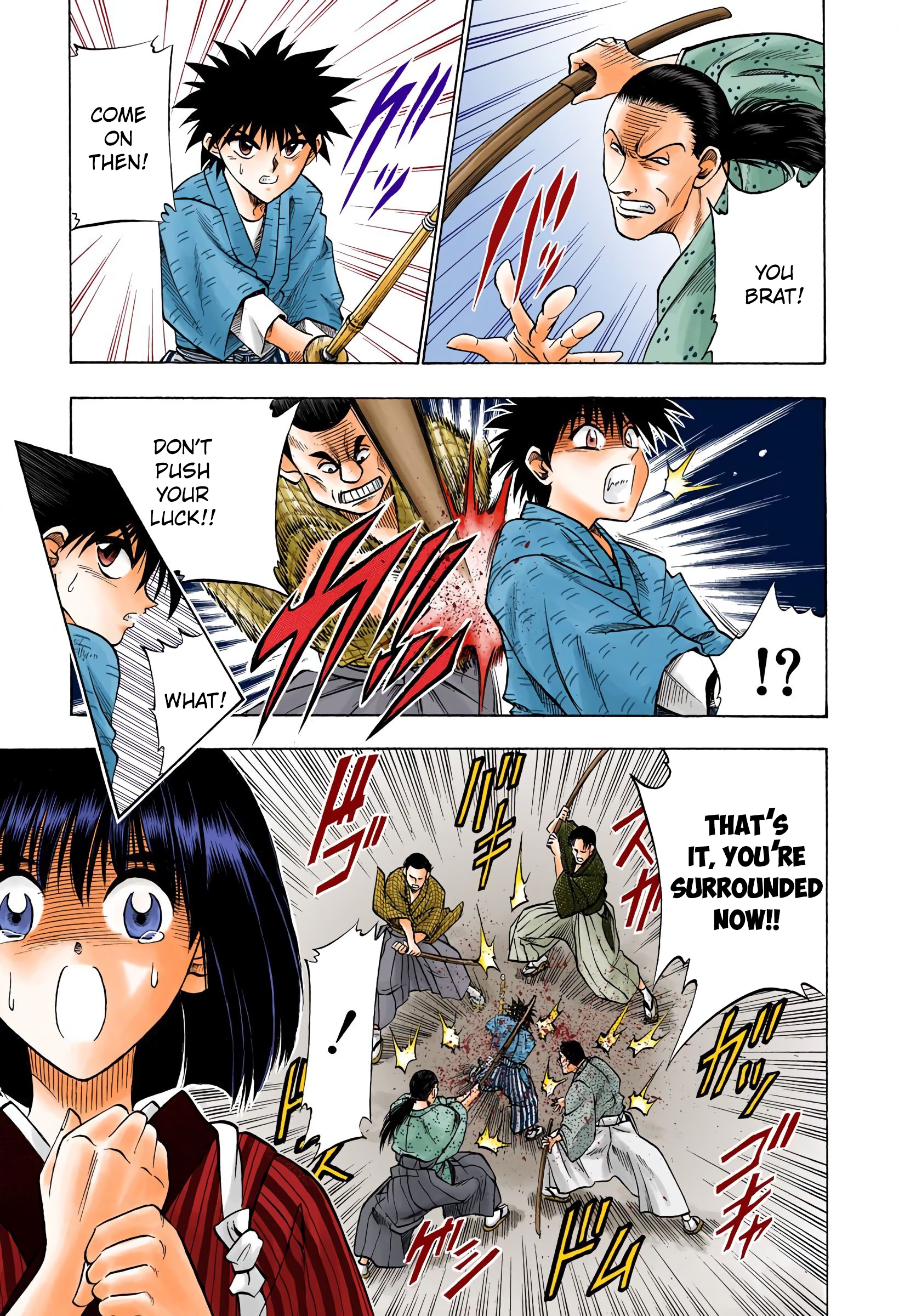 Rurouni Kenshin: Meiji Kenkaku Romantan - Digital Colored Comics - Vol.5 Chapter 32: Yahiko's Fight (The Middle Part)