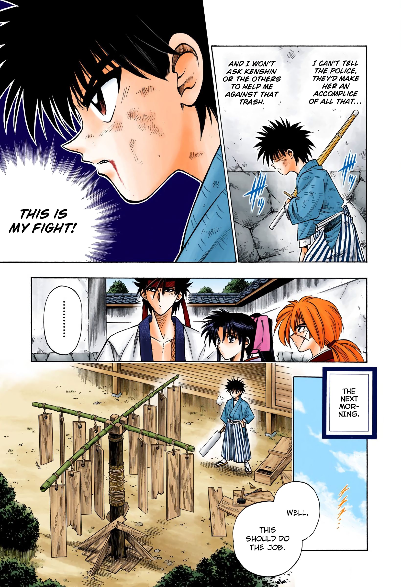 Rurouni Kenshin: Meiji Kenkaku Romantan - Digital Colored Comics - Vol.5 Chapter 32: Yahiko's Fight (The Middle Part)