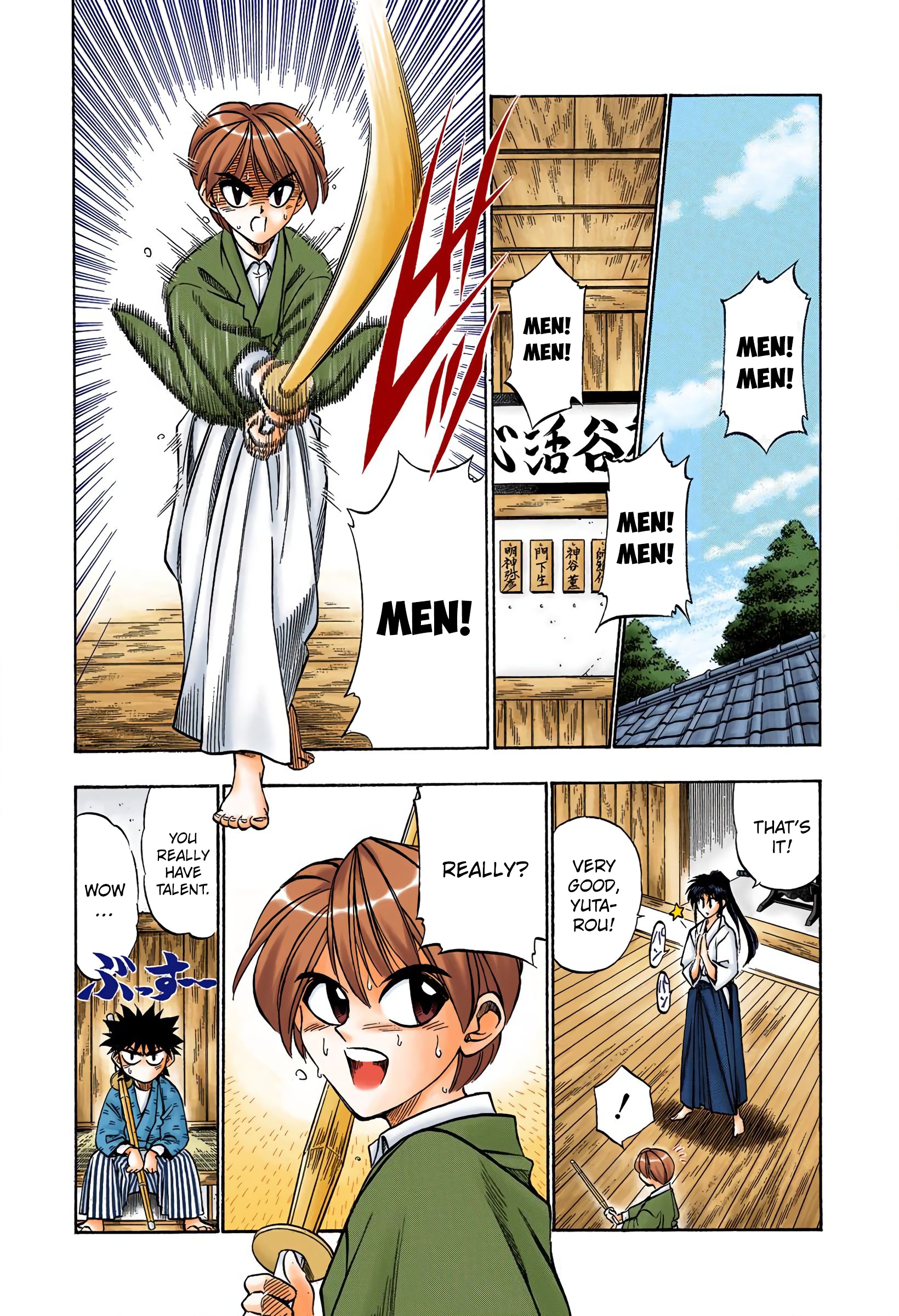 Rurouni Kenshin: Meiji Kenkaku Romantan - Digital Colored Comics - Vol.5 Chapter 38: Yutarou's Skill