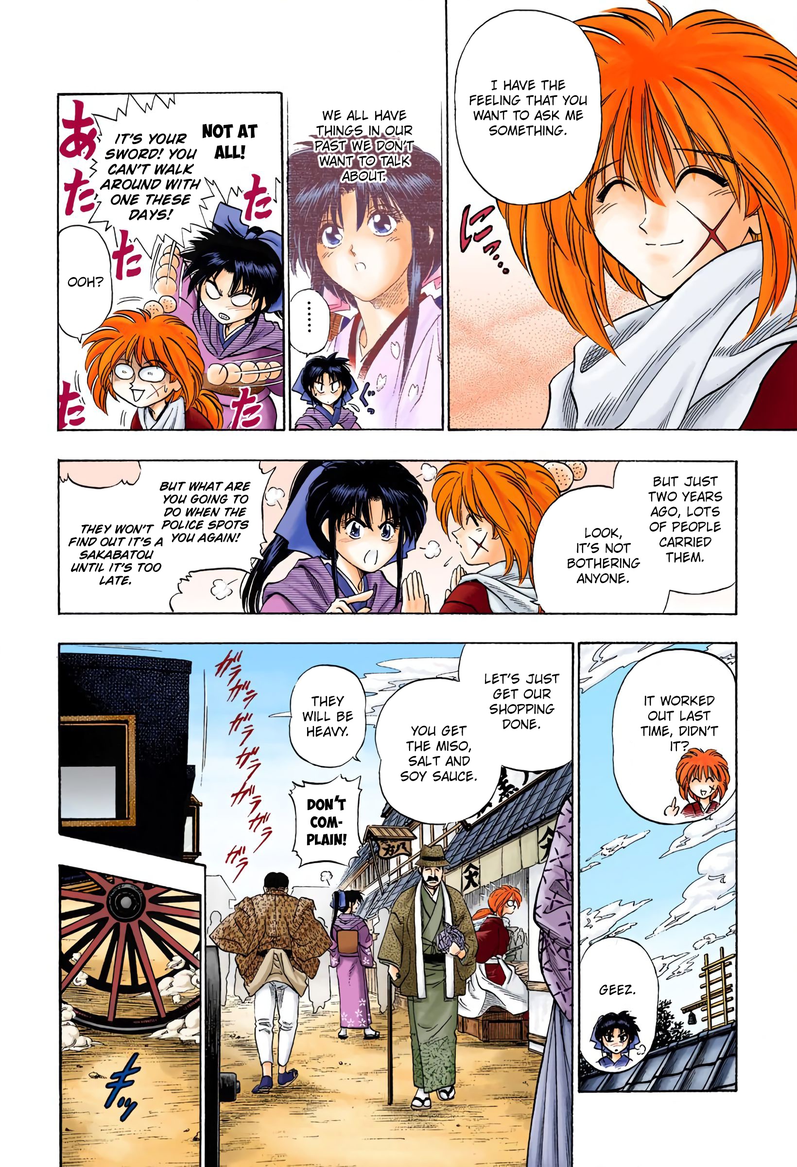 Rurouni Kenshin: Meiji Kenkaku Romantan - Digital Colored Comics - Vol.1 Chapter 2: Rurouni In The City