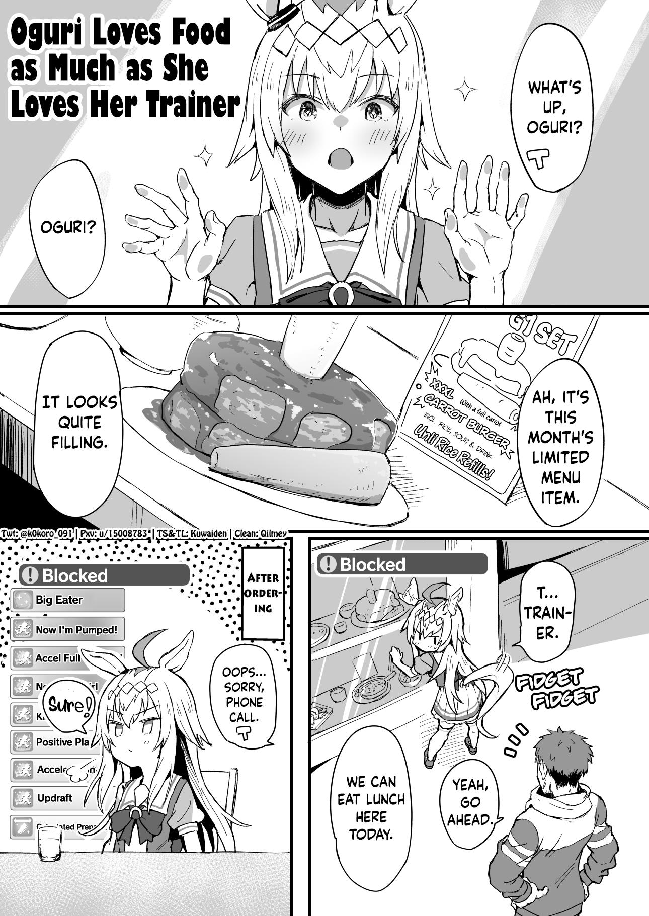 Kokoro-Sensei's Umamusume Shorts (Doujinshi) - Chapter 5: Oguri Loves Food As Much As She Loves Her Trainer