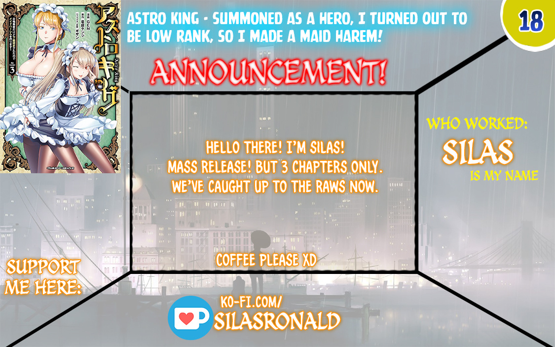 Astro King - Summoned As A Hero, I Turned Out To Be Low Rank, So I Made A Maid Harem! - Vol.3 Chapter 18