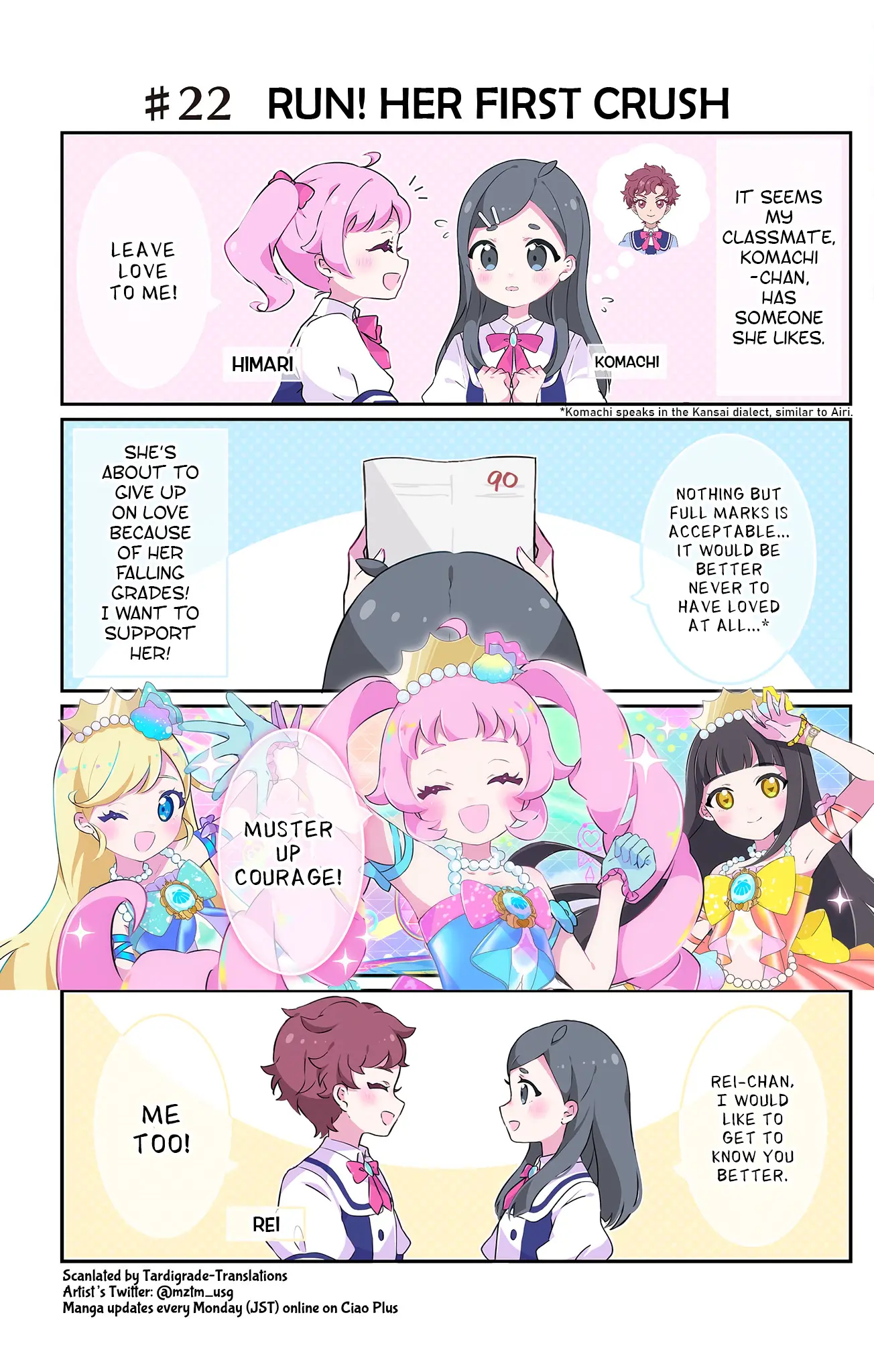 Himitsu No Aipri Full Color Osarai 4-Koma - Chapter 22: Run! Her First Crush