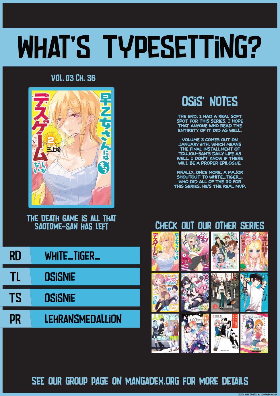 The Death Game Is All That Saotome-San Has Left - Vol.3 Chapter 36: Nothing But Love.